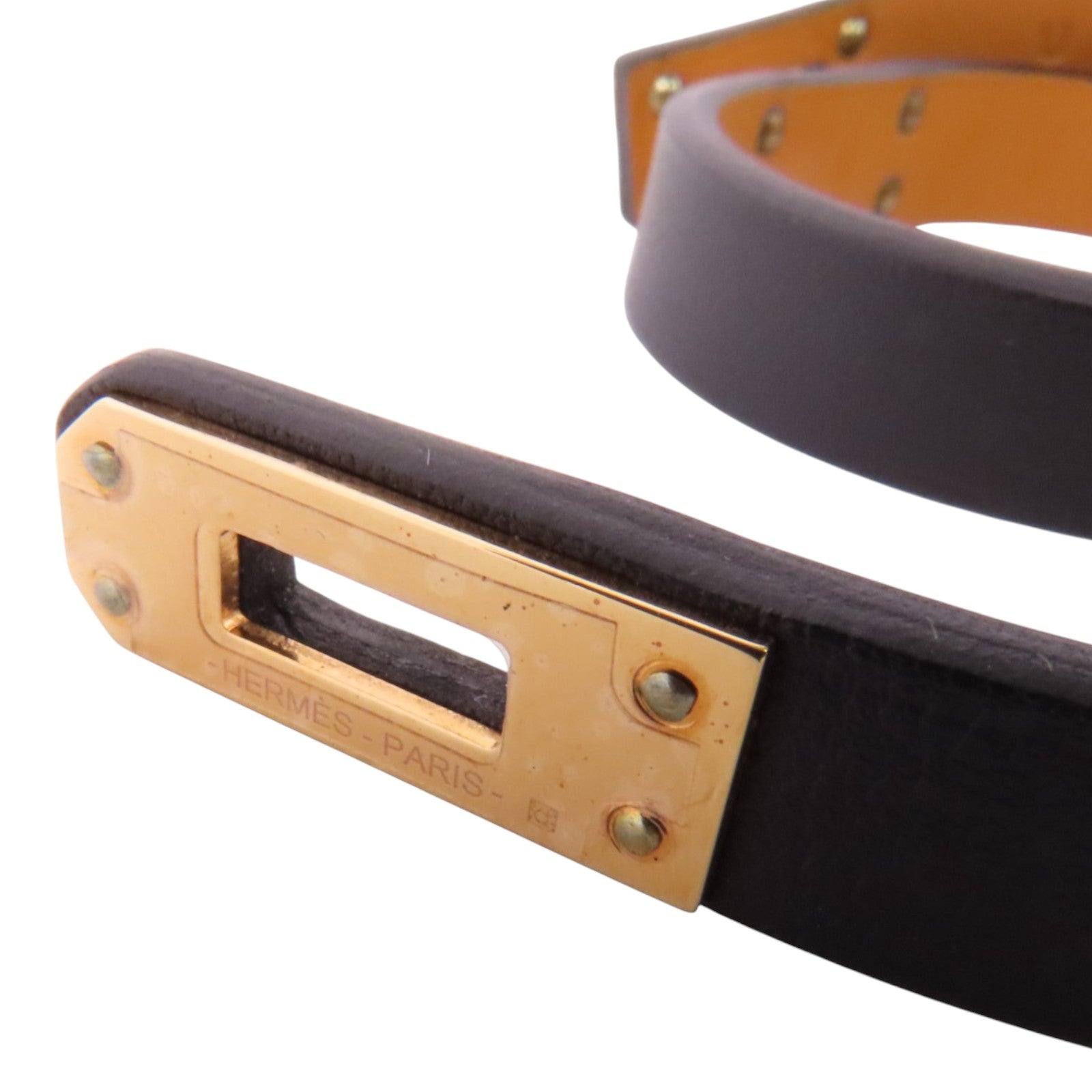 HERMES Swift皮革Kelly Double Tour Bracelet金扣手鐲