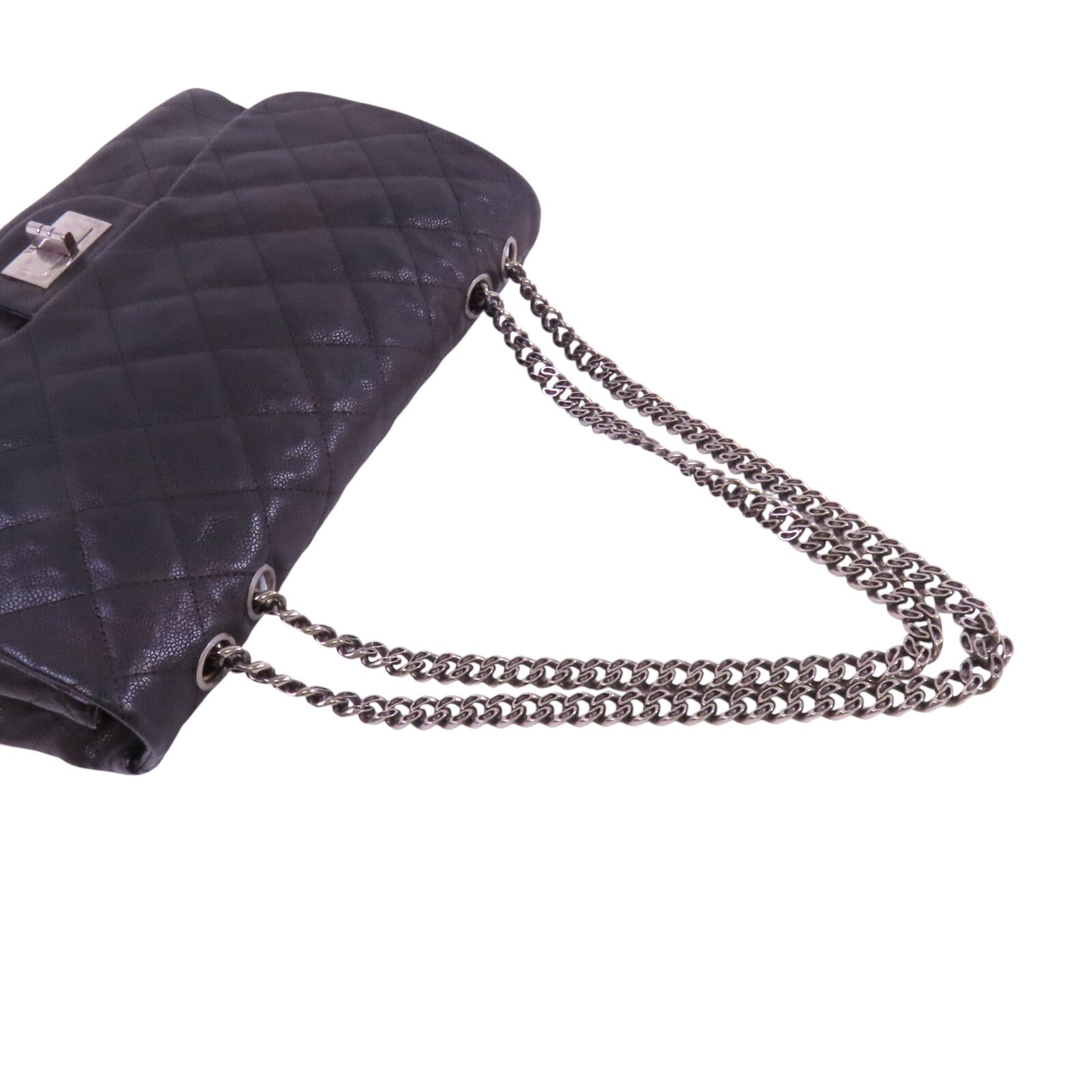 CHANEL 牛皮皮革Chain Shoulder Bag銀扣鏈帶肩背袋