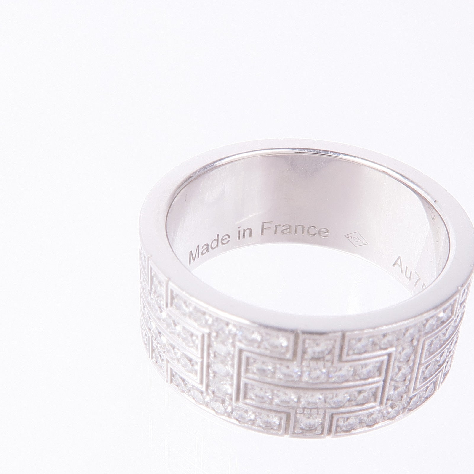 HERMES 18K白金Kilim Pave Diamond鑽石戒指Hermes#49US#5