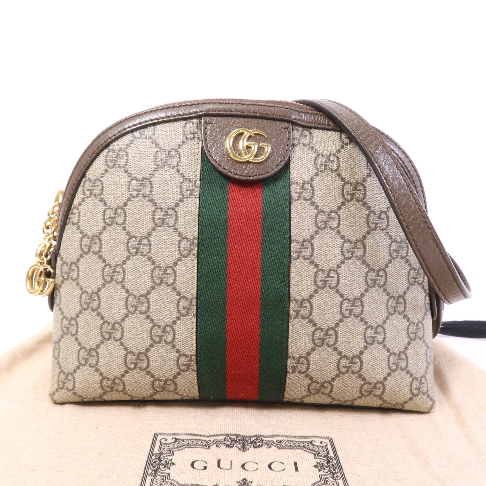 GUCCI 塗層帆布GG Ophidia金扣肩背袋