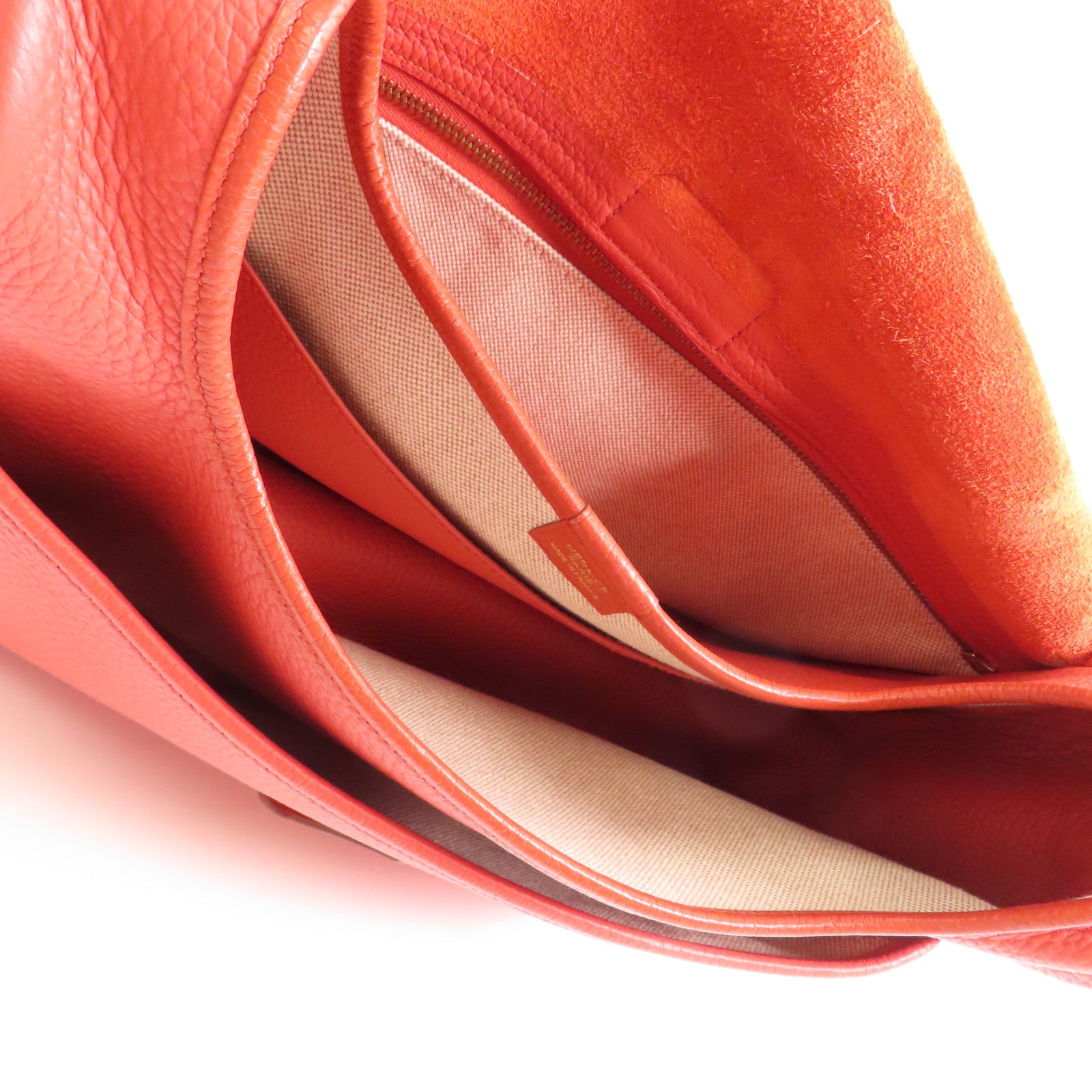 HERMES Clemence皮革Bourlingue Bag金扣肩背袋