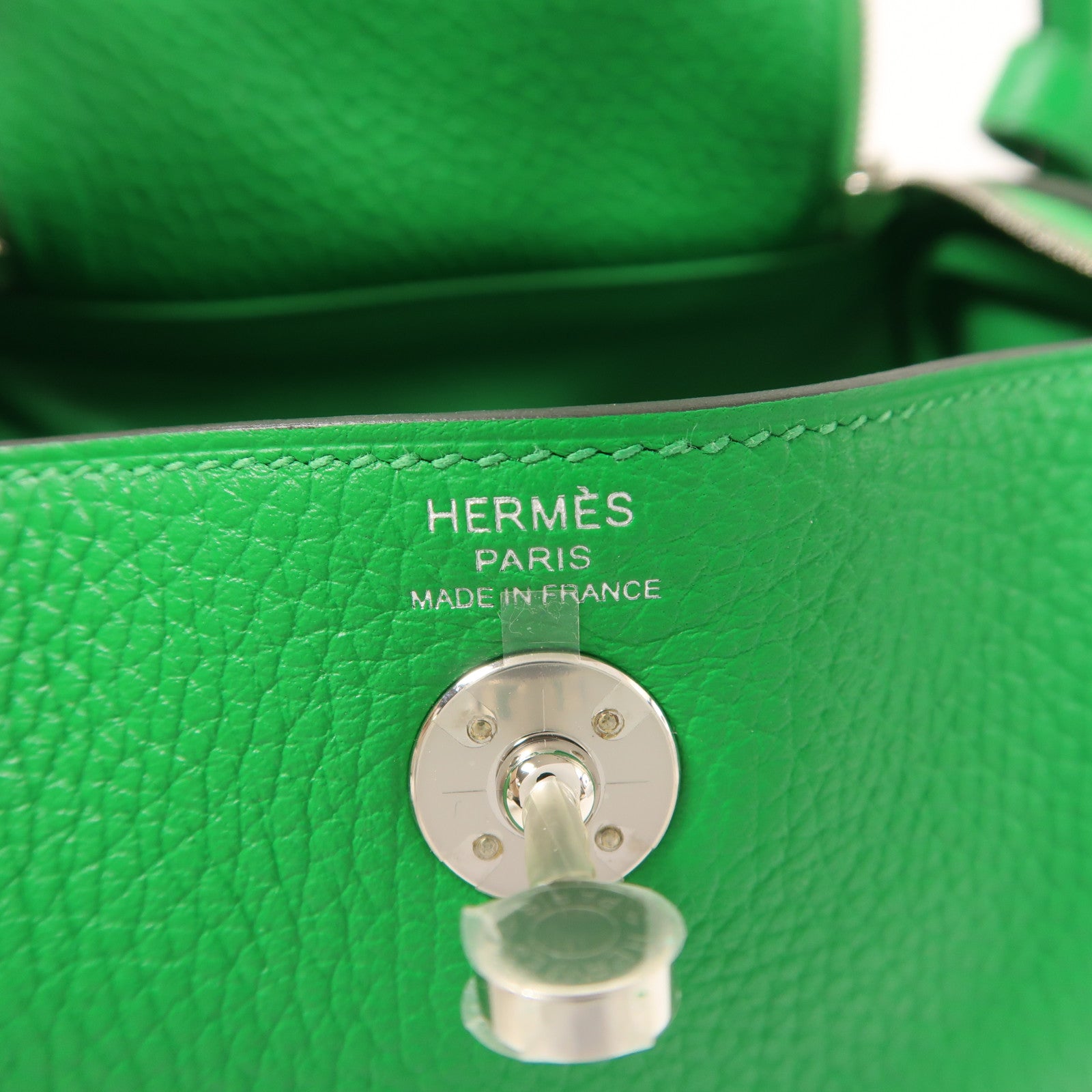 HERMES【激減優惠】 Clemence皮革Mini Lind銀扣手挽肩背兩用袋