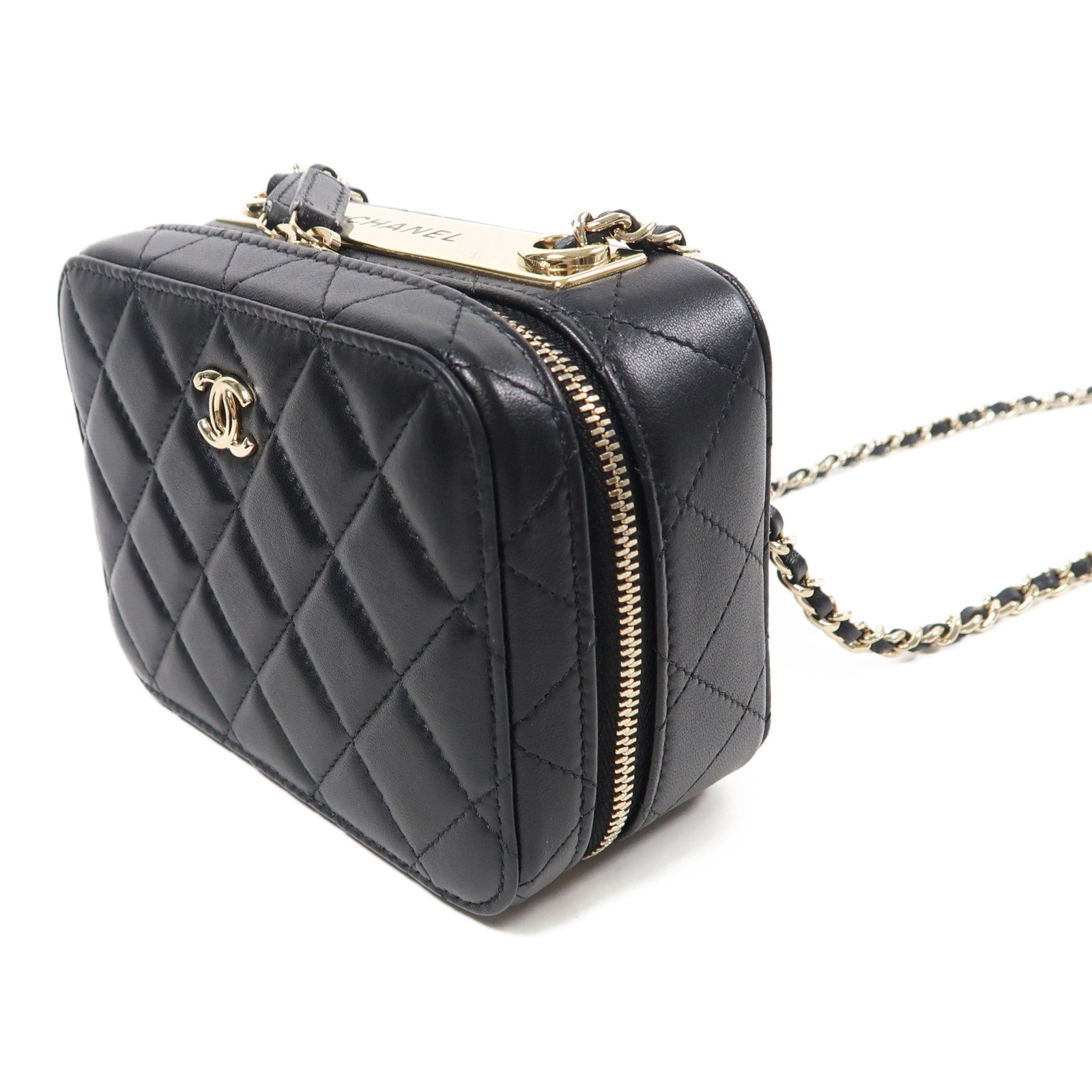 CHANEL 【激減優惠】羊皮皮革Chain Shoulder金扣鏈帶肩背袋