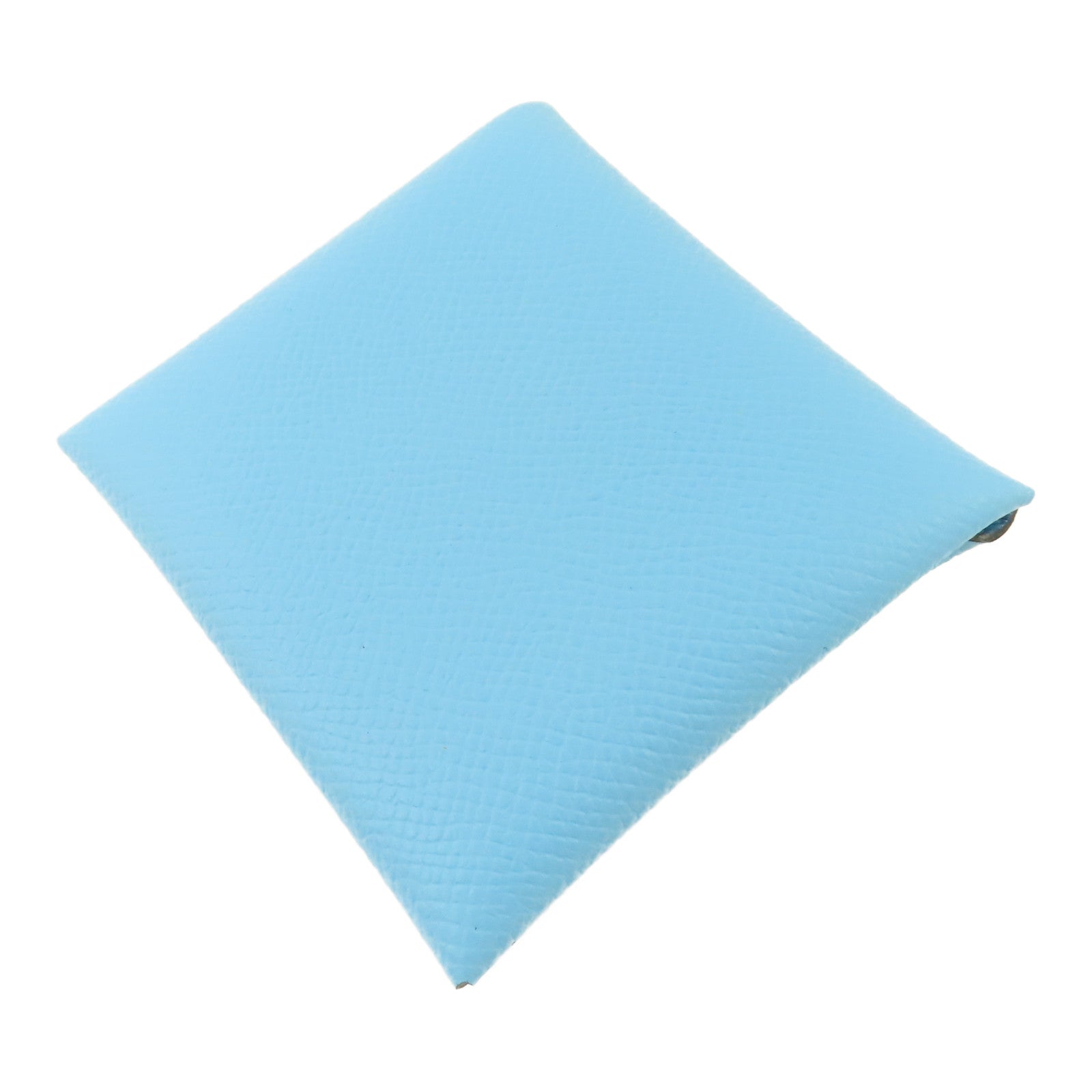 HERMES 【激減優惠】Epsom皮革Bastia銀扣零錢包Celeste