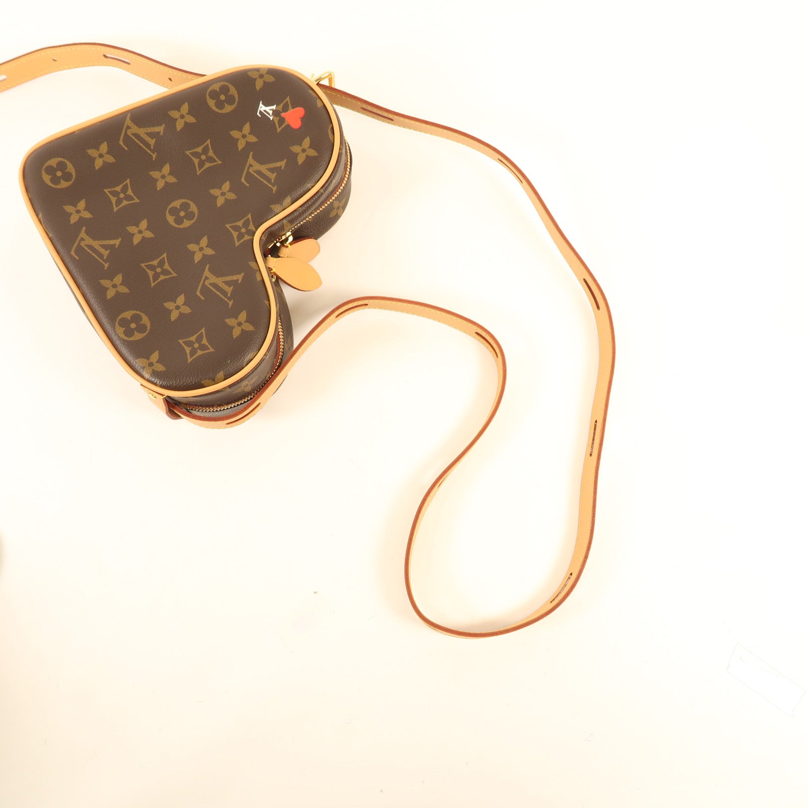LOUIS VUITTON Monogram Game On Coeur金扣肩背袋棕色