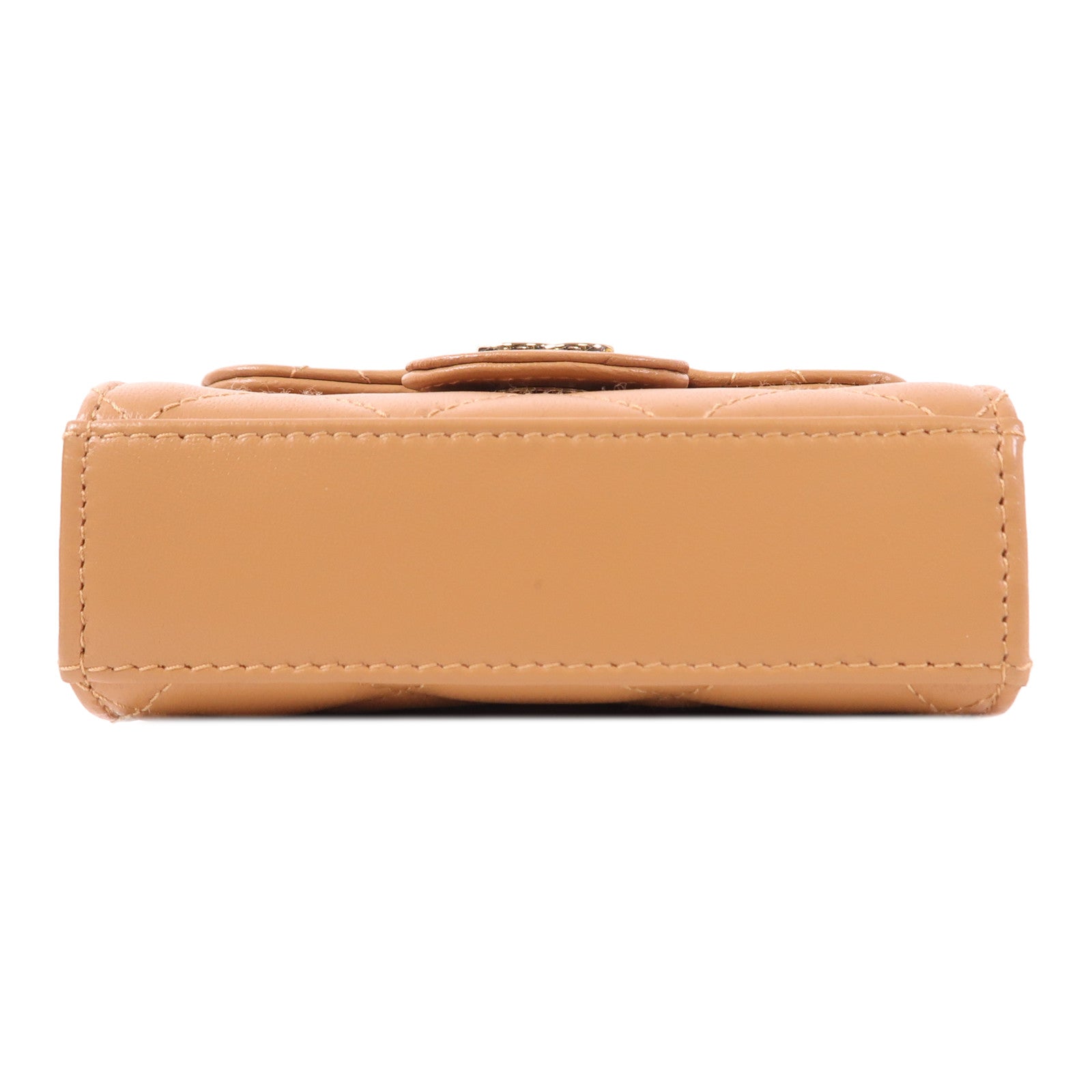 CHANEL CC GHW Mini Flap Bag With Handle 2 Way Bag AP2682 Leather Brown