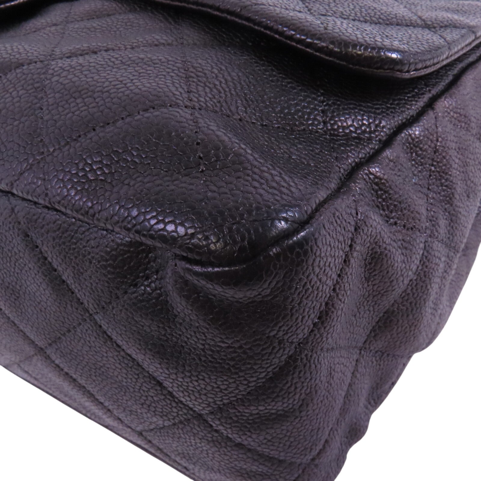 CHANEL 牛皮皮革Chain Shoulder Bag銀扣鏈帶肩背袋