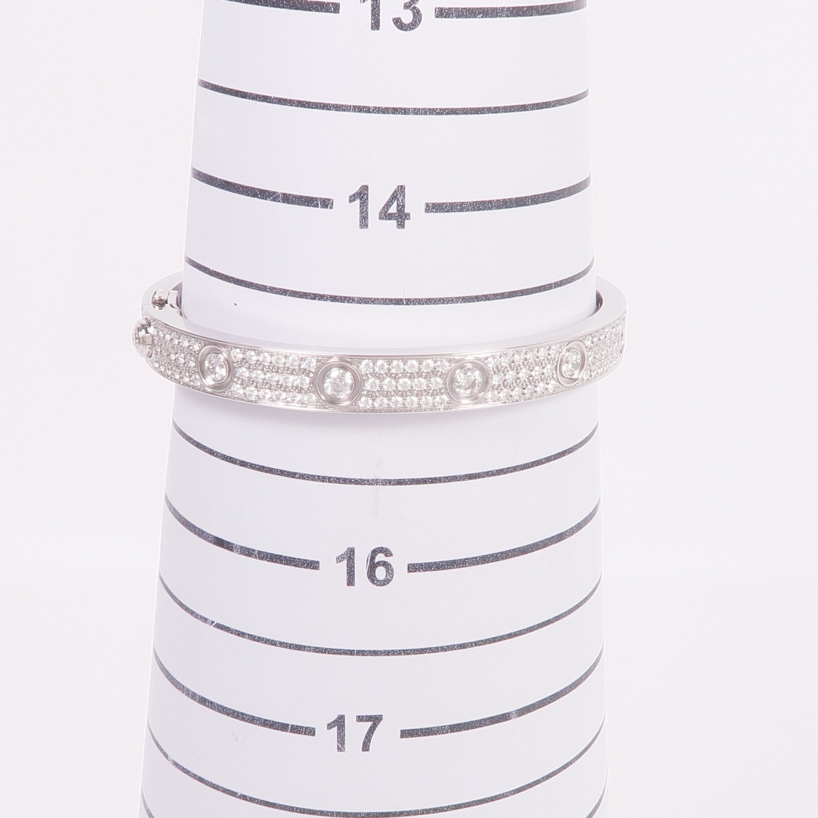 CARTIER 18K白金Love Bracelet Full Diamonds鑽石手鐲Cartier#16