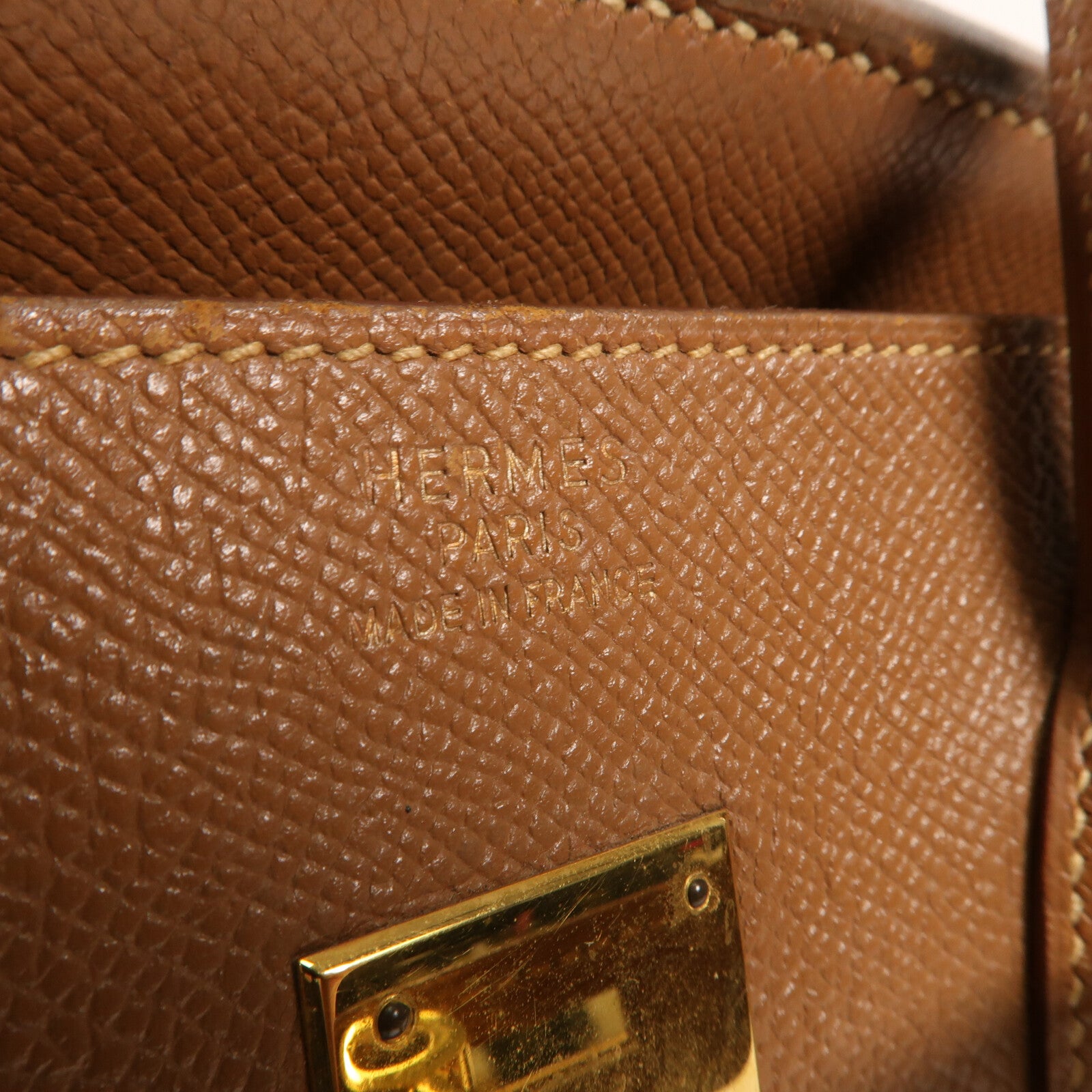 HERMES Epsom皮革Birkin 35金扣手挽袋Gold