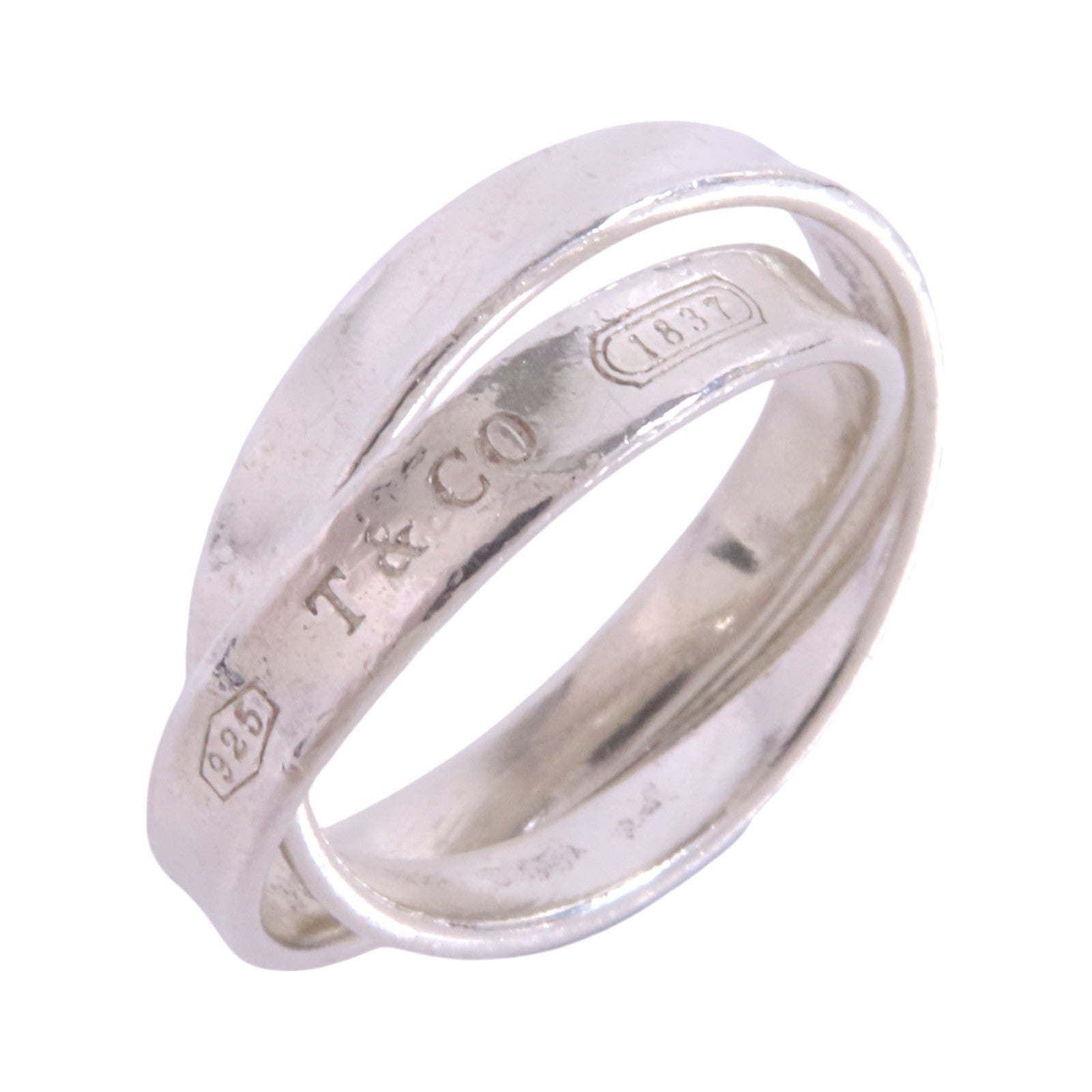 TIFFANY＆CO 925純銀1837 Double Silver Ring戒指US#7.5