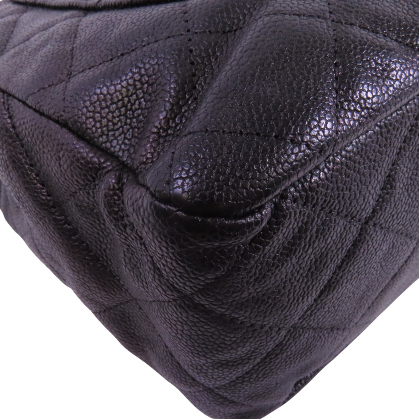 CHANEL 牛皮皮革Chain Shoulder Bag銀扣鏈帶肩背袋