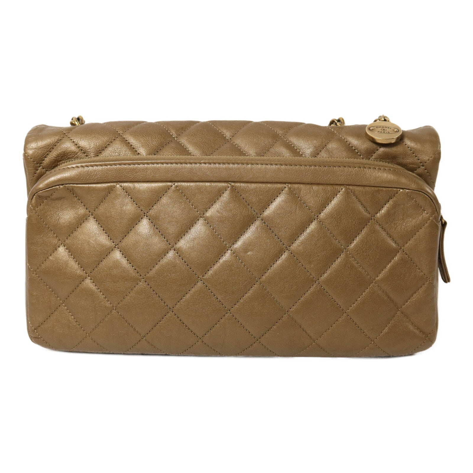 CHANEL 牛皮皮革Chain Shoulder金扣鏈帶肩背袋