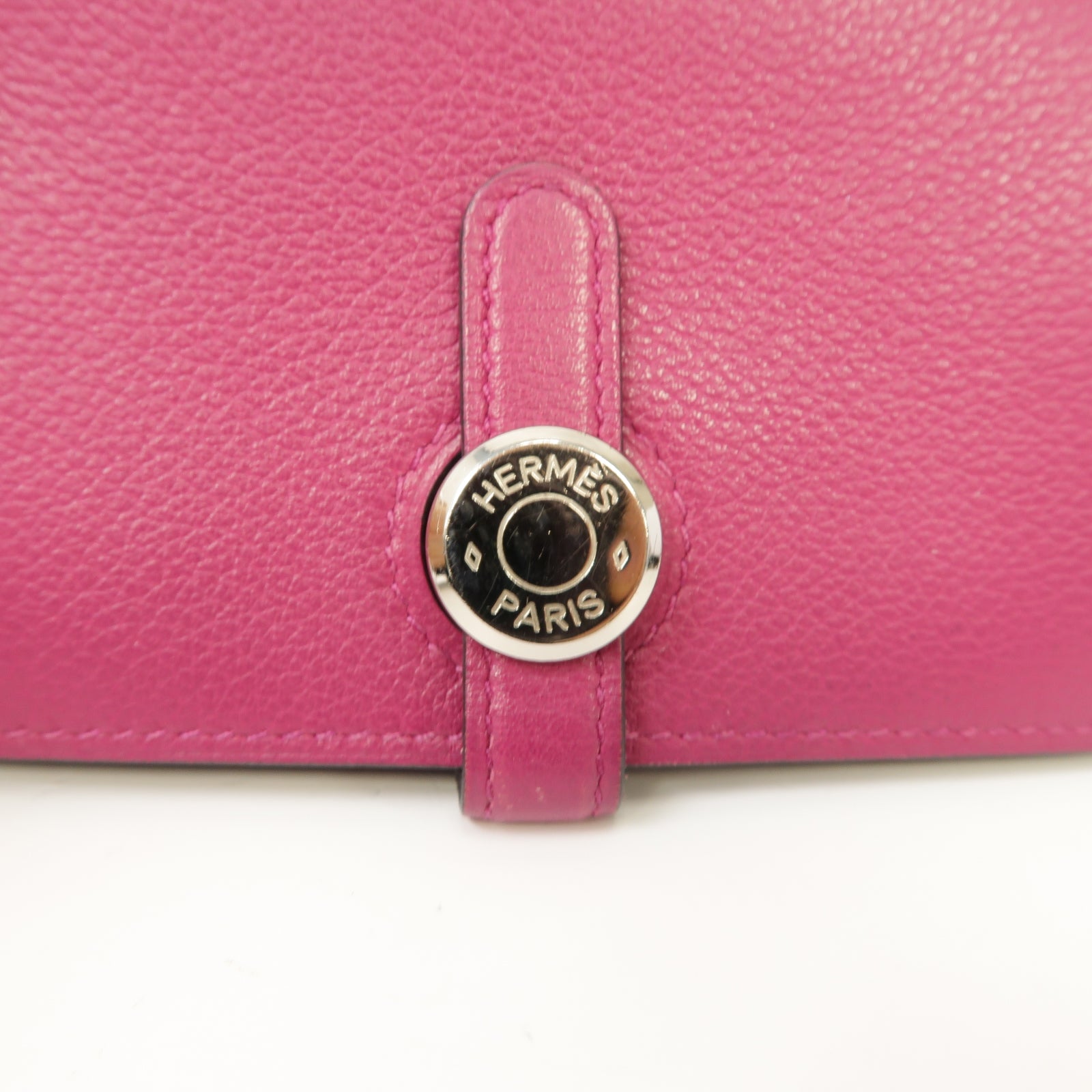 HERMES 【激減優惠】Evercolor皮革Dogon Card Case銀扣卡片套Rose Pourpre紫色
