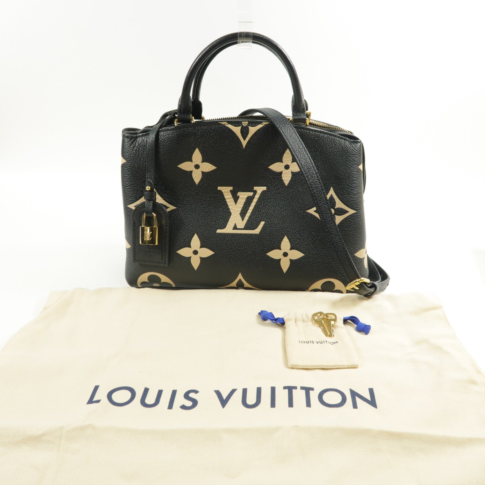 LOUIS VUITTON Monogram/Empreinte Petit Palais金扣手挽肩背兩用袋