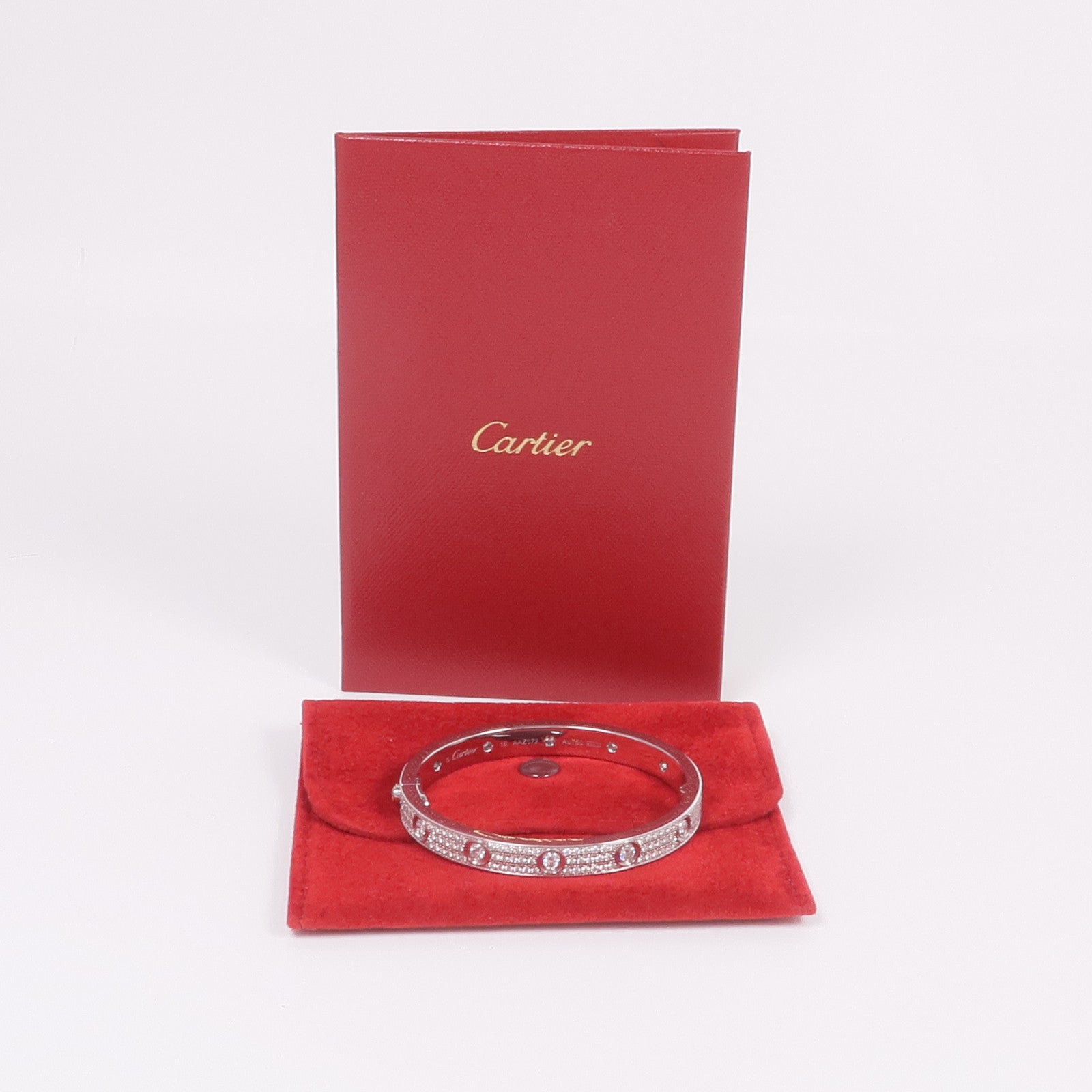 CARTIER 18K白金Love Bracelet Full Diamonds鑽石手鐲Cartier#16
