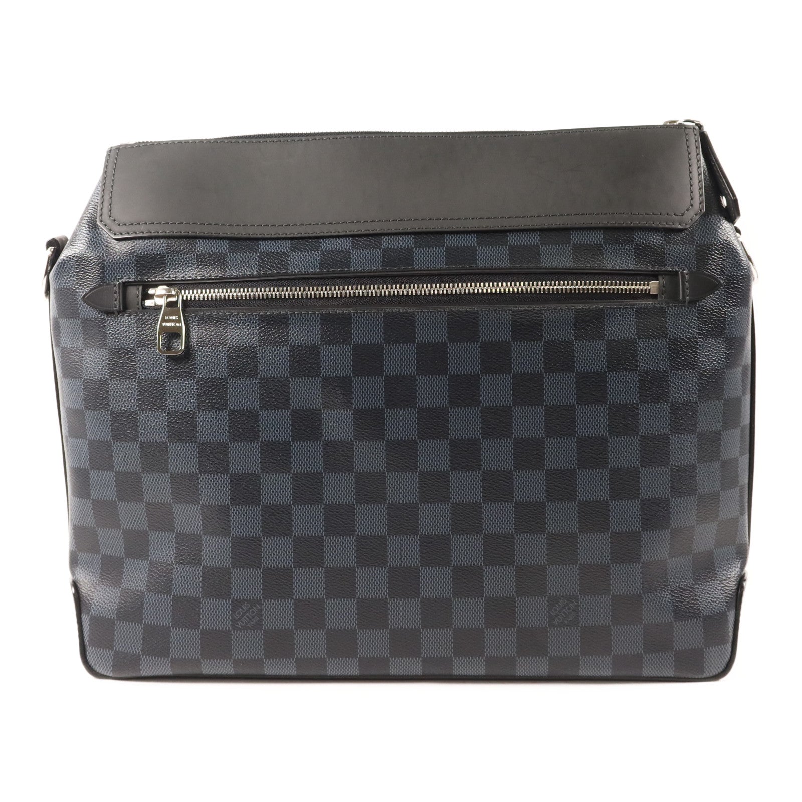 LOUIS VUITTON Damier Cobalt Greenwich Messenger Bag銀扣肩背袋