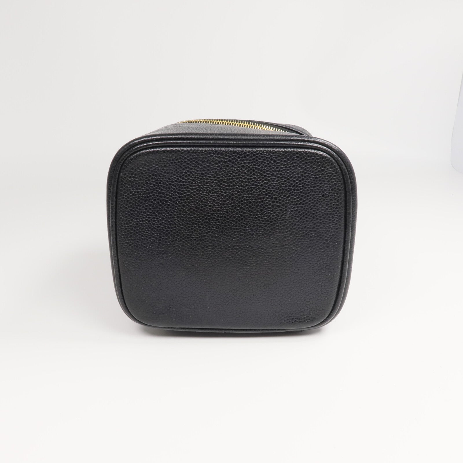 CHANEL 牛皮皮革Vintage Vanity Case金扣鏈帶手挽肩背兩用袋