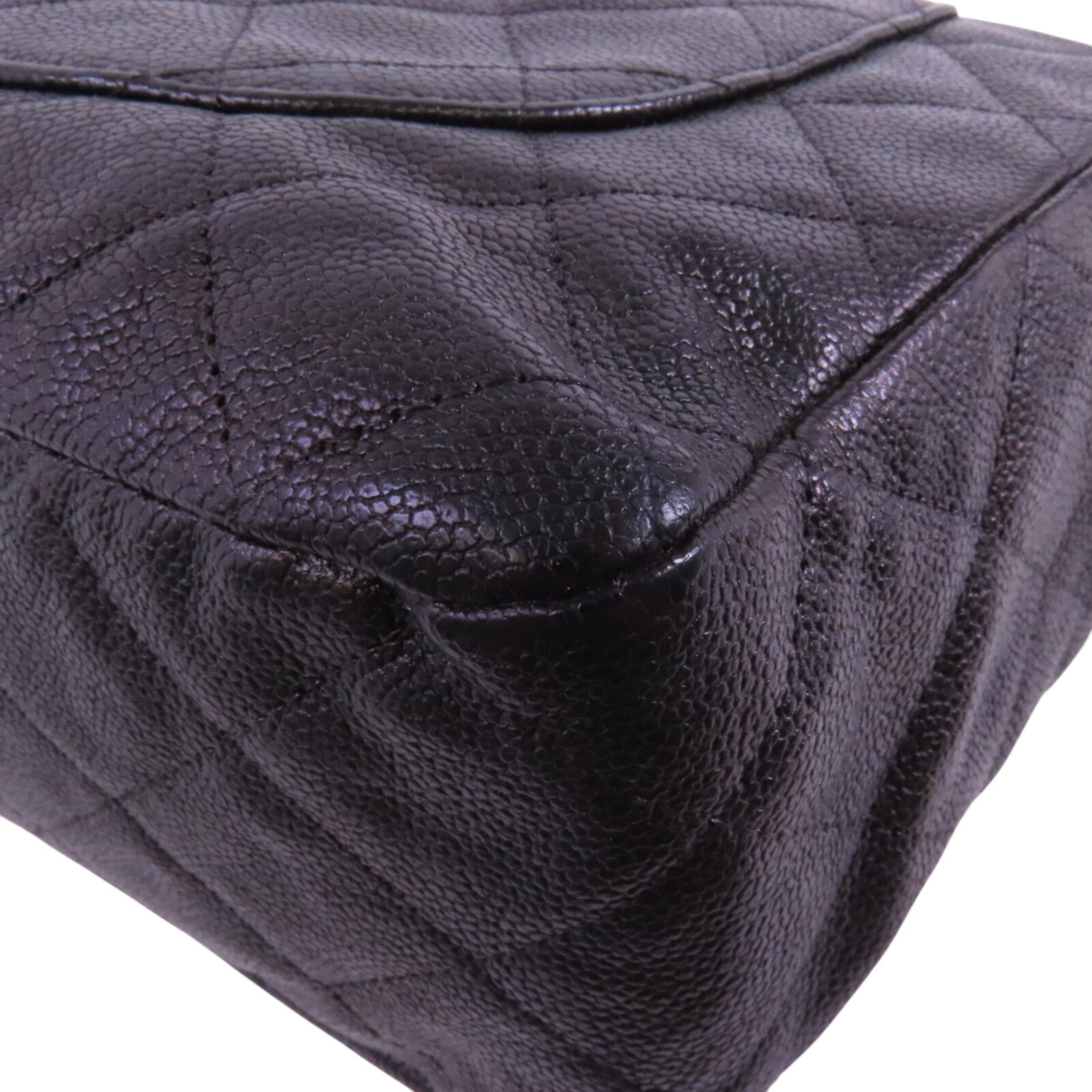 CHANEL 牛皮皮革Chain Shoulder Bag銀扣鏈帶肩背袋