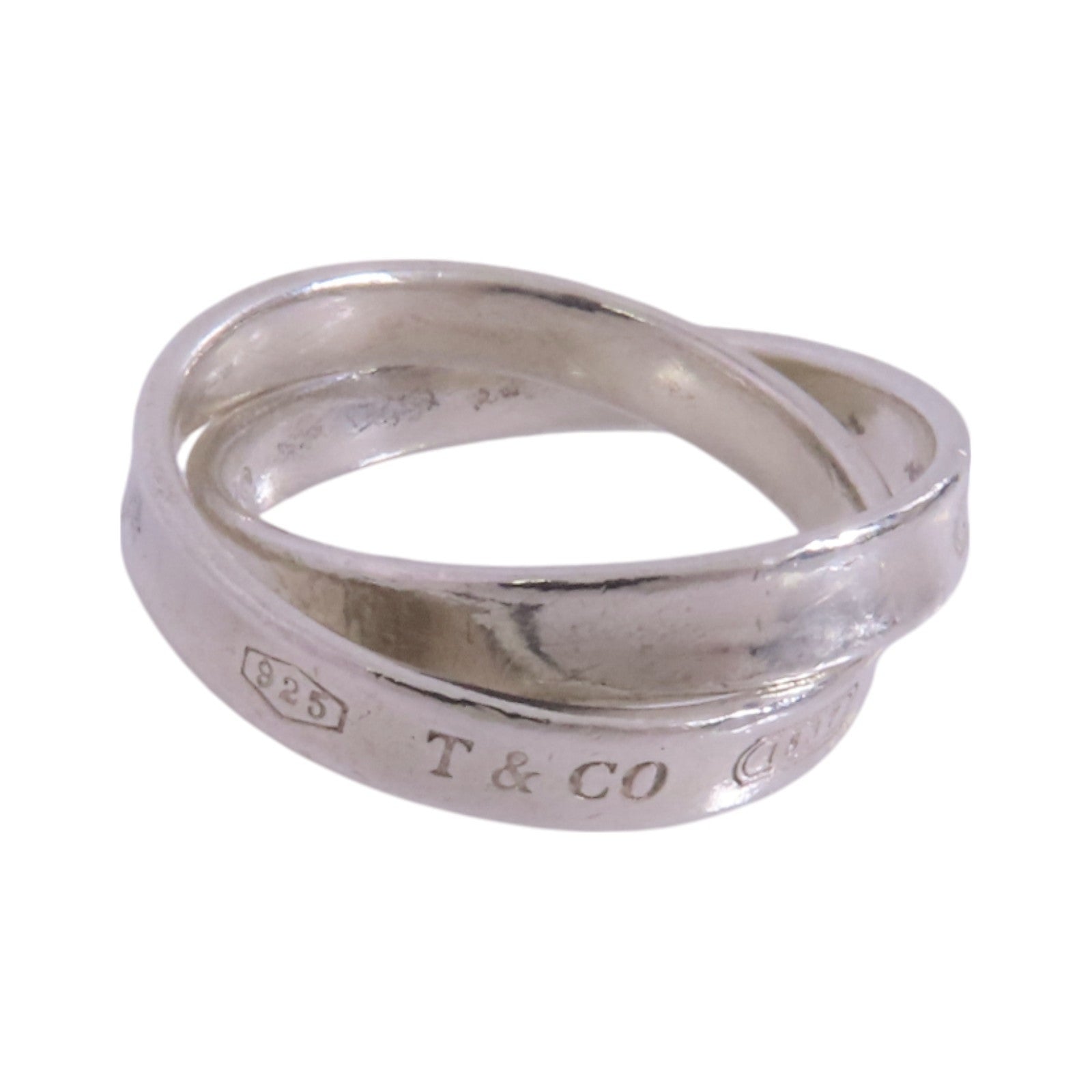 TIFFANY＆CO 925純銀1837 Double Silver Ring戒指US#7.5