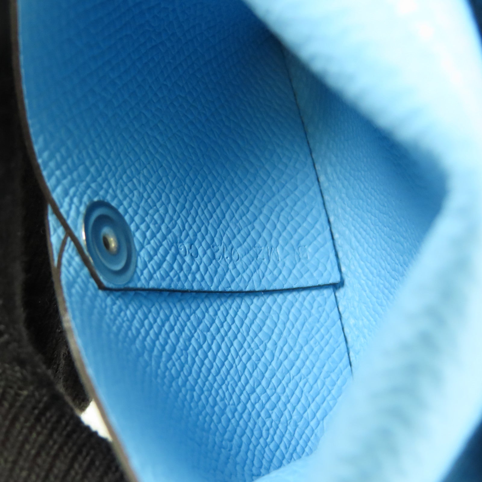 HERMES 【激減優惠】Epsom皮革Bastia銀扣零錢包Celeste