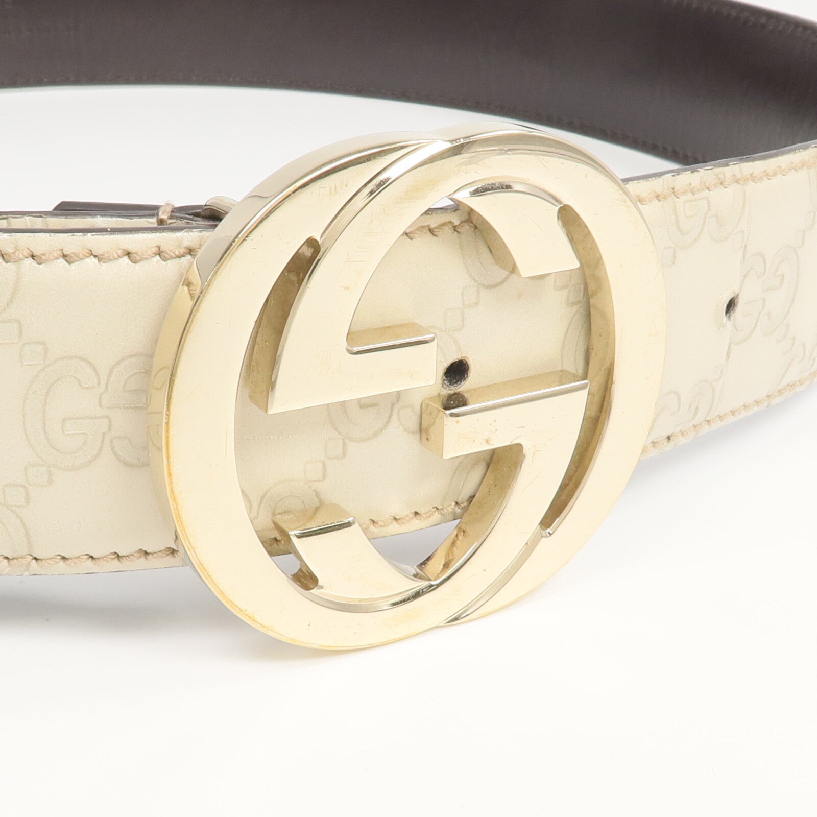 GUCCI 牛皮皮革Interlocking GG Belt皮帶