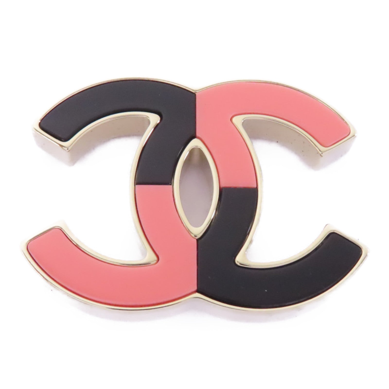CHANEL 【激減優惠】金屬Brooch胸針粉紅色/黑色