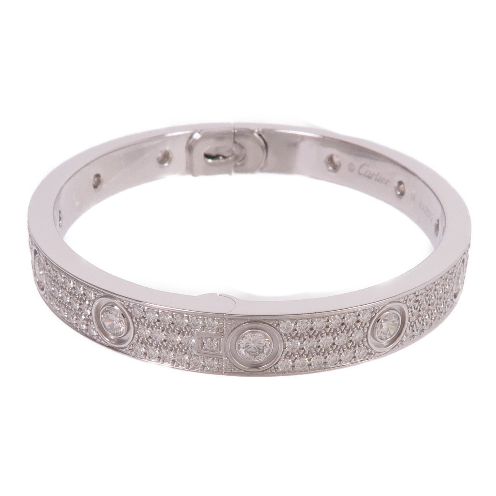 CARTIER 18K白金Love Bracelet Full Diamonds鑽石手鐲Cartier#16