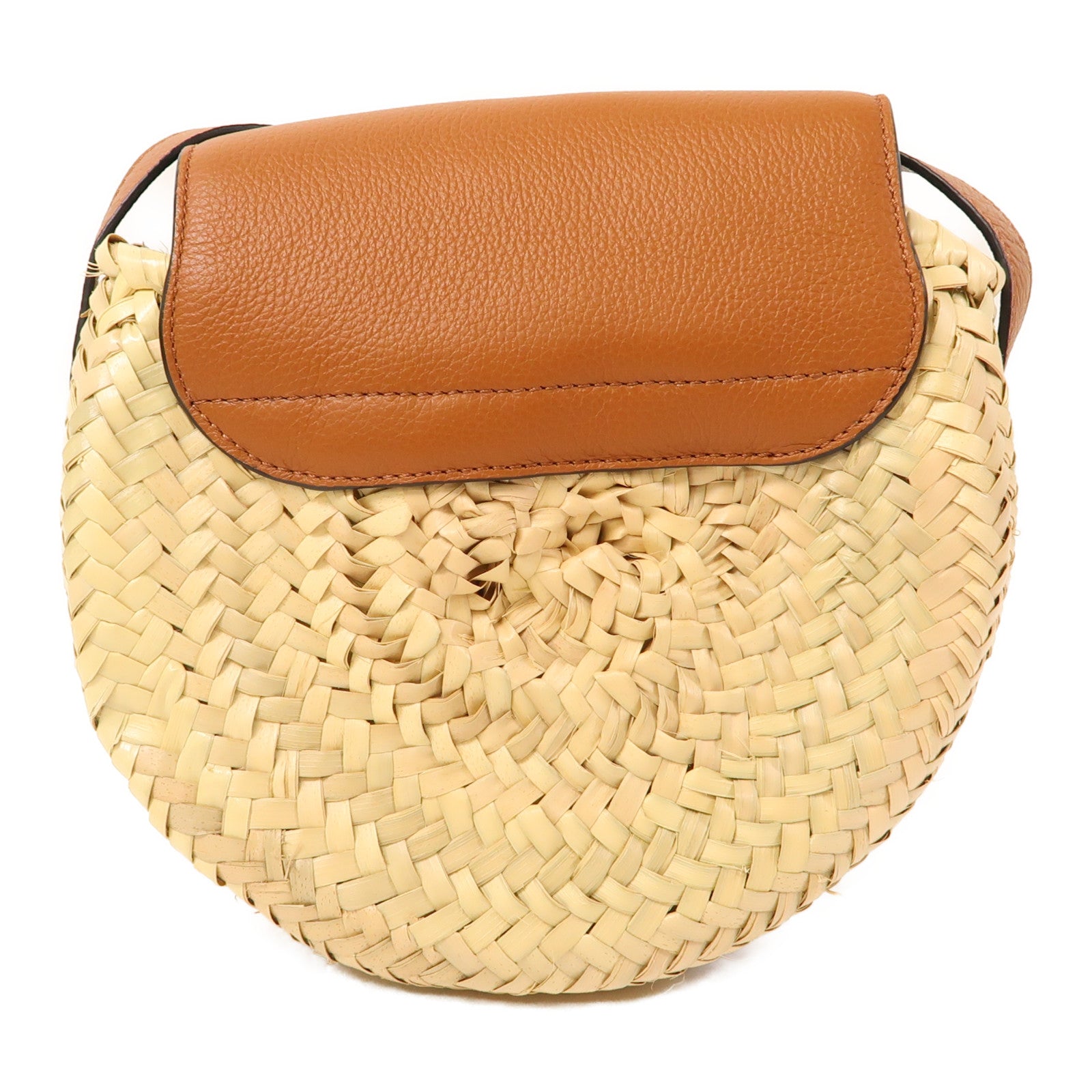 Chloe 牛皮皮革Shoulder Bag金扣肩背袋啡色/米色