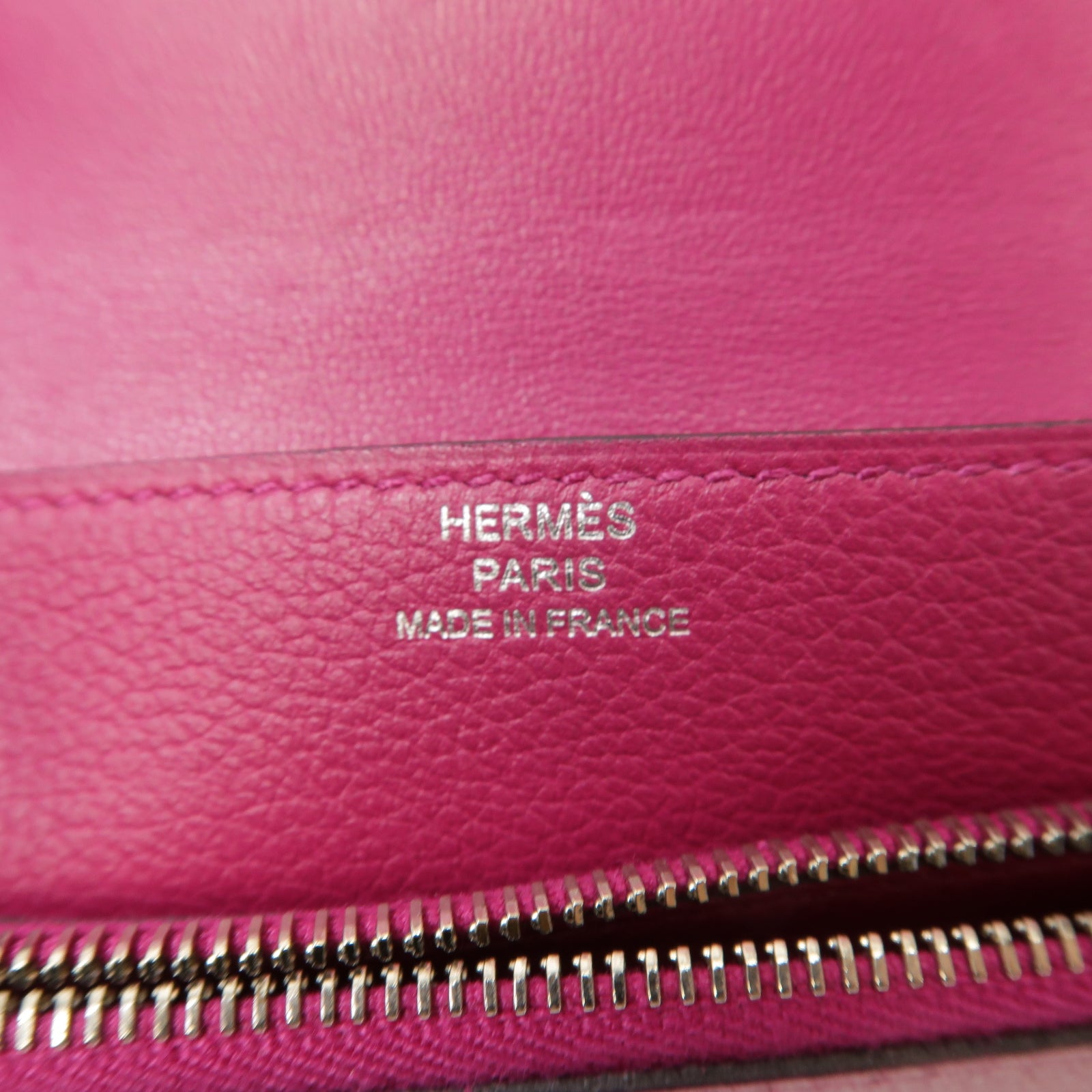 HERMES 【激減優惠】Evercolor皮革Dogon Card Case銀扣卡片套Rose Pourpre紫色