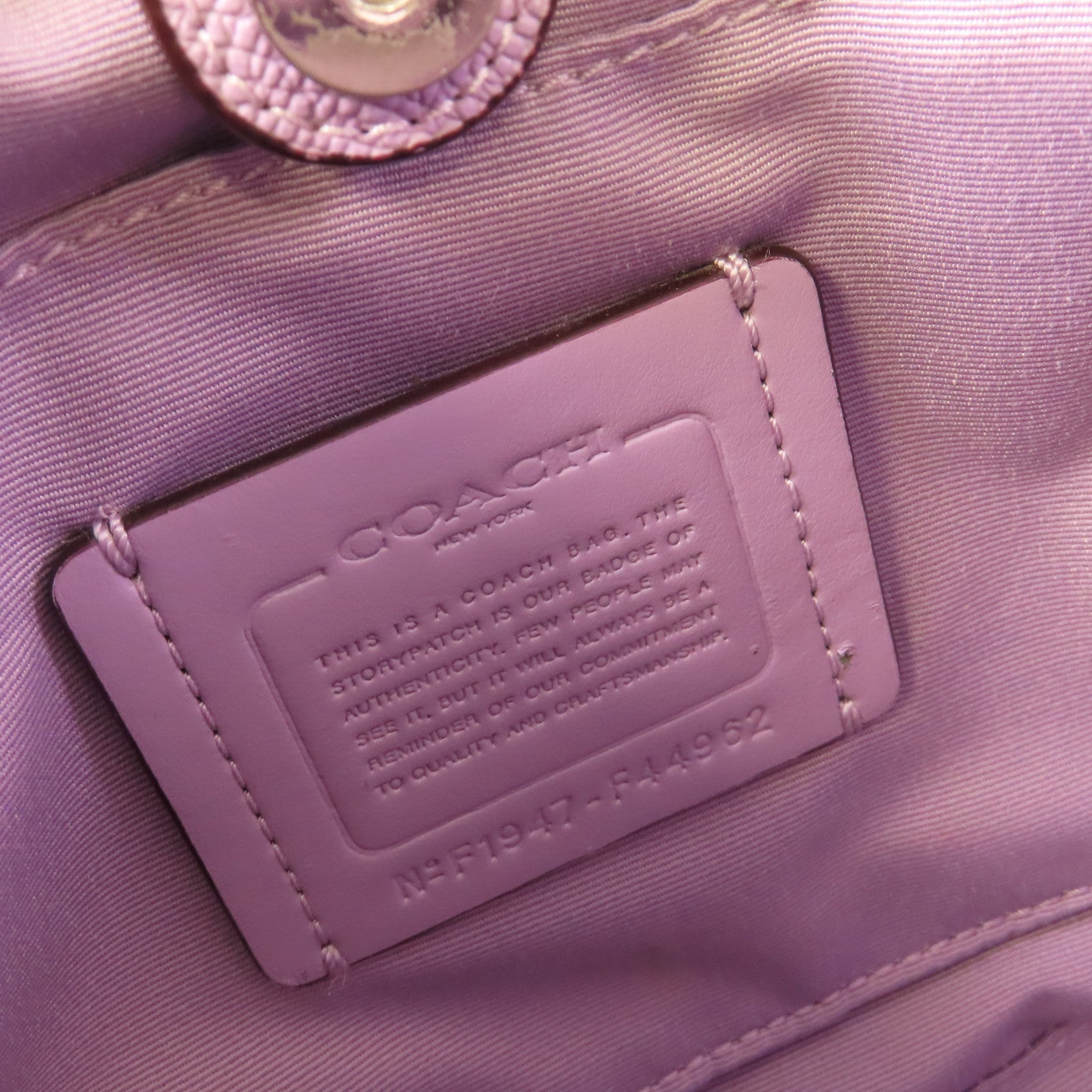 COACH 【激減優惠】牛皮皮革2Way Shoulder Bag手挽肩背兩用袋淺紫色