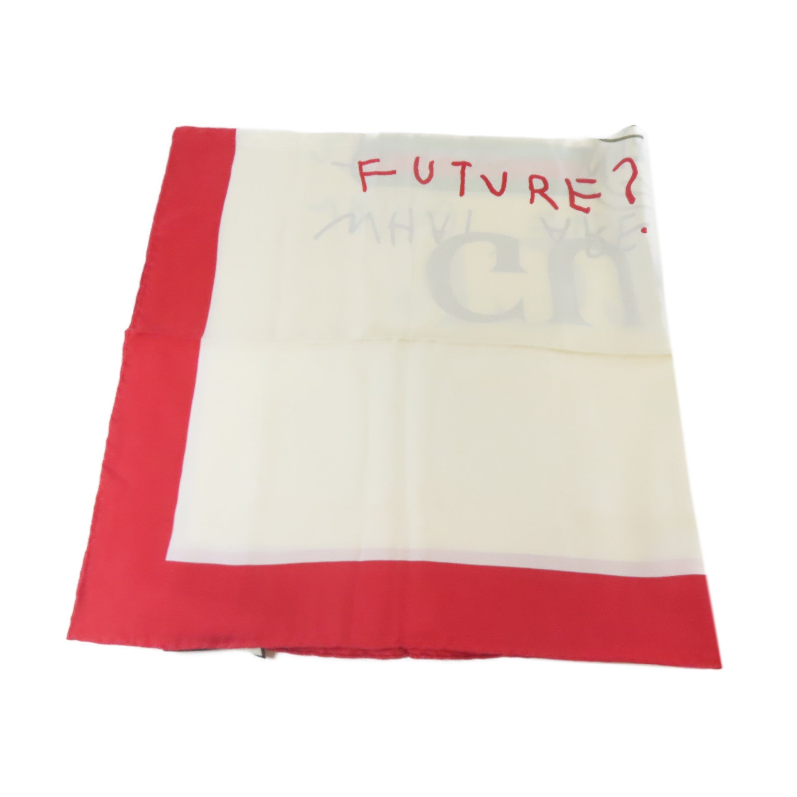GUCCI 絲質Scarf絲巾白色/紅色