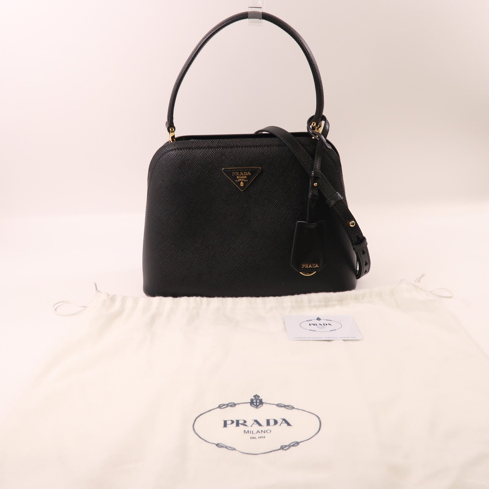 PRADA【激減優惠】 牛皮皮革2 Way Shoulder金扣手挽肩背兩用袋