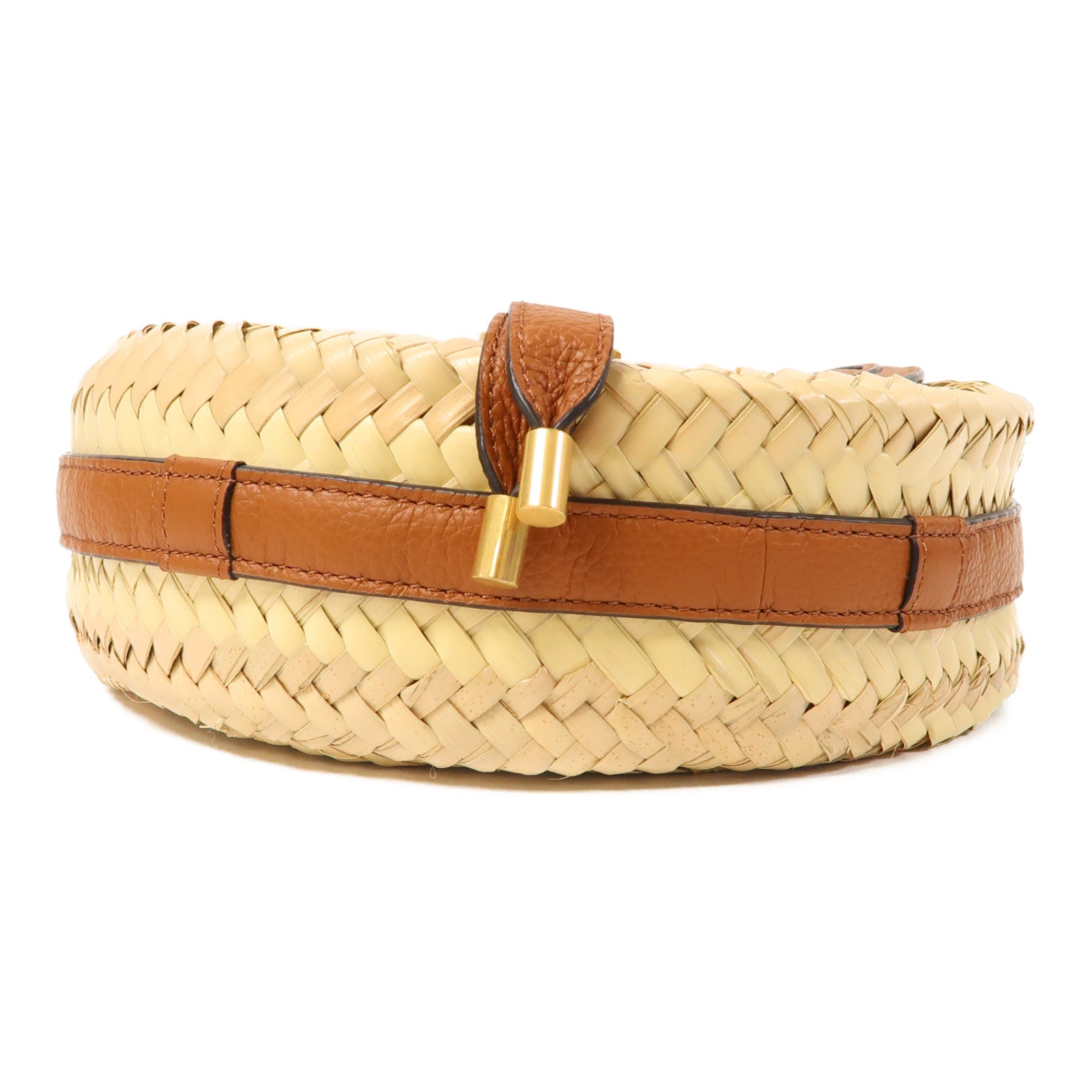 Chloe 牛皮皮革Shoulder Bag金扣肩背袋啡色/米色