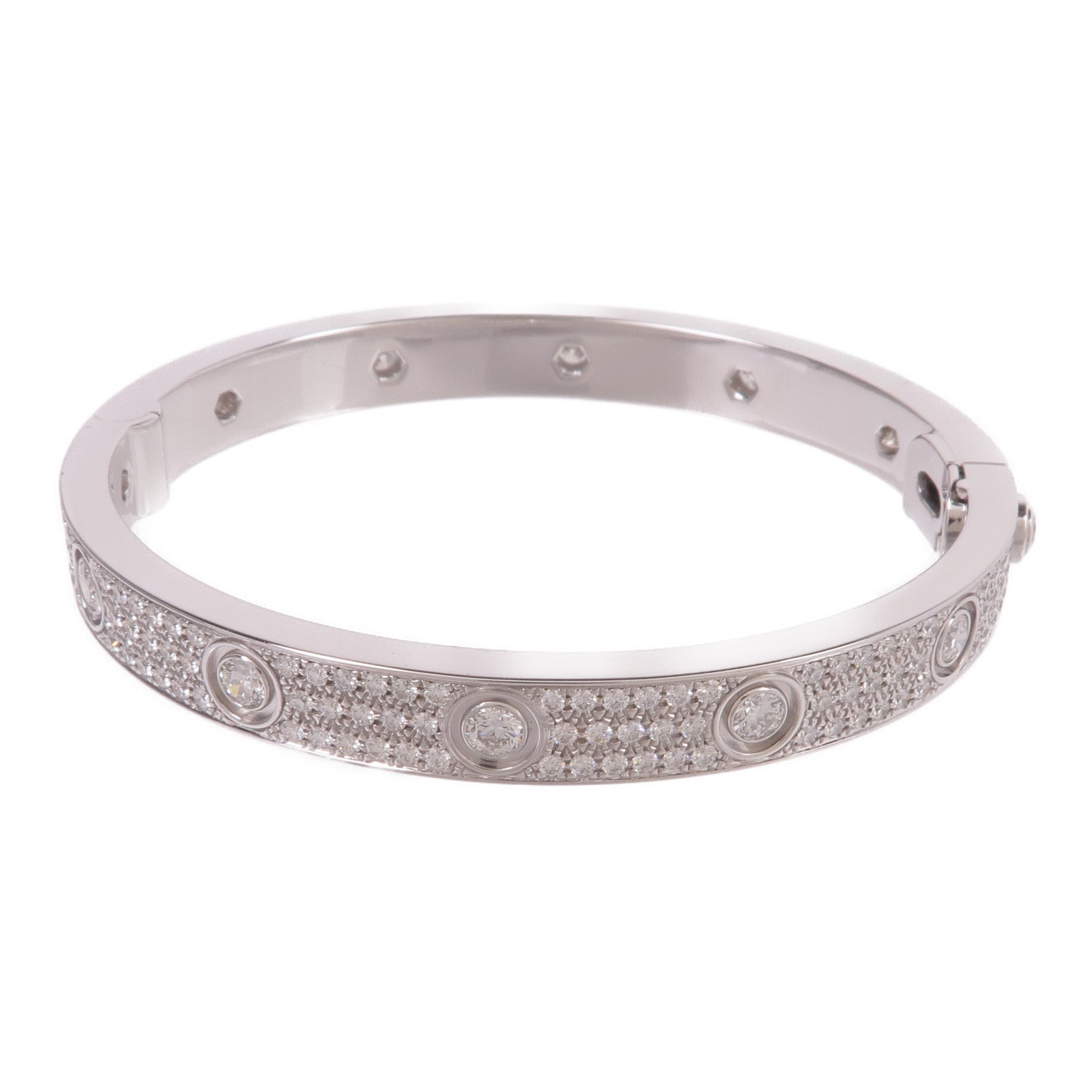 CARTIER 18K白金Love Bracelet Full Diamonds鑽石手鐲Cartier#16