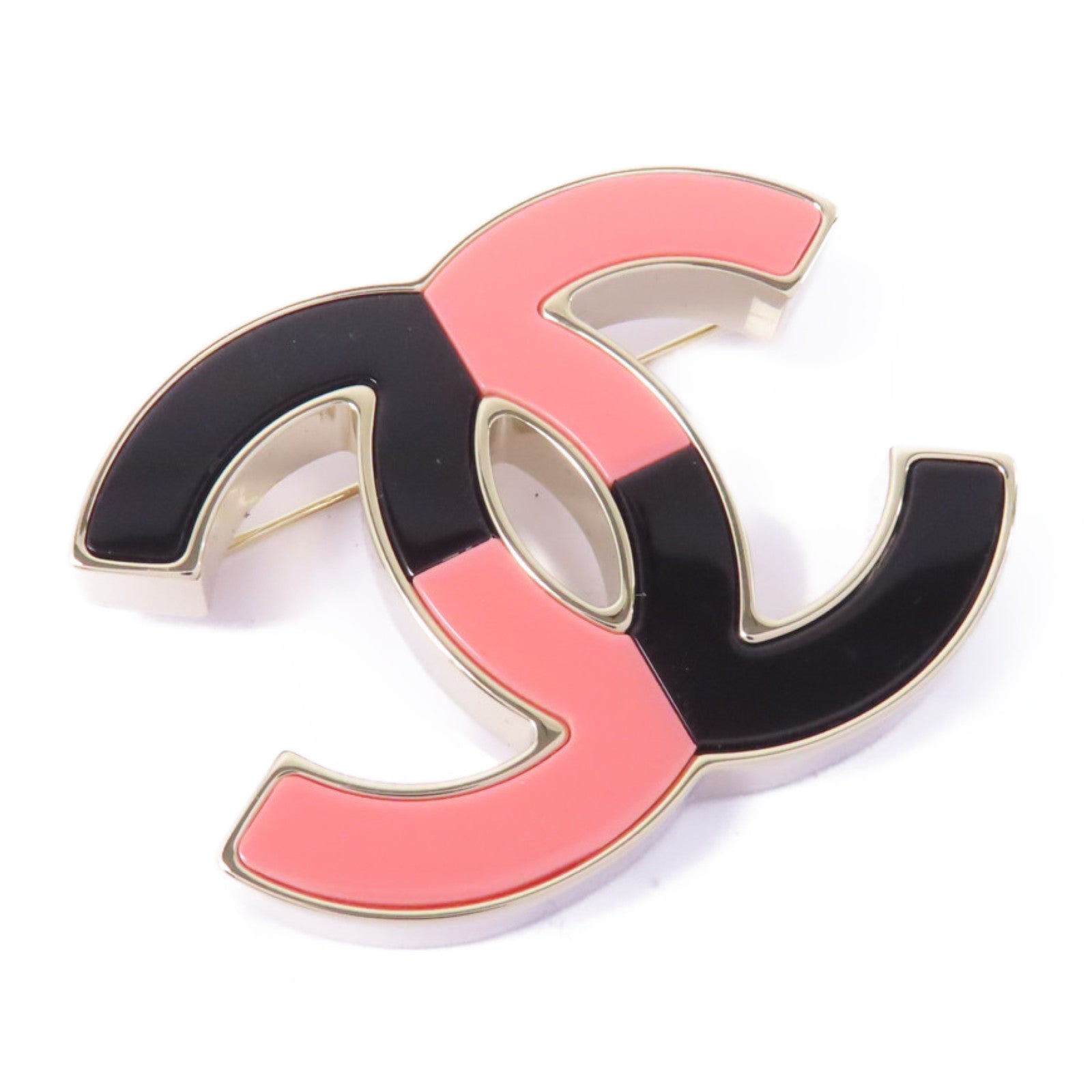 CHANEL 【激減優惠】金屬Brooch胸針粉紅色/黑色
