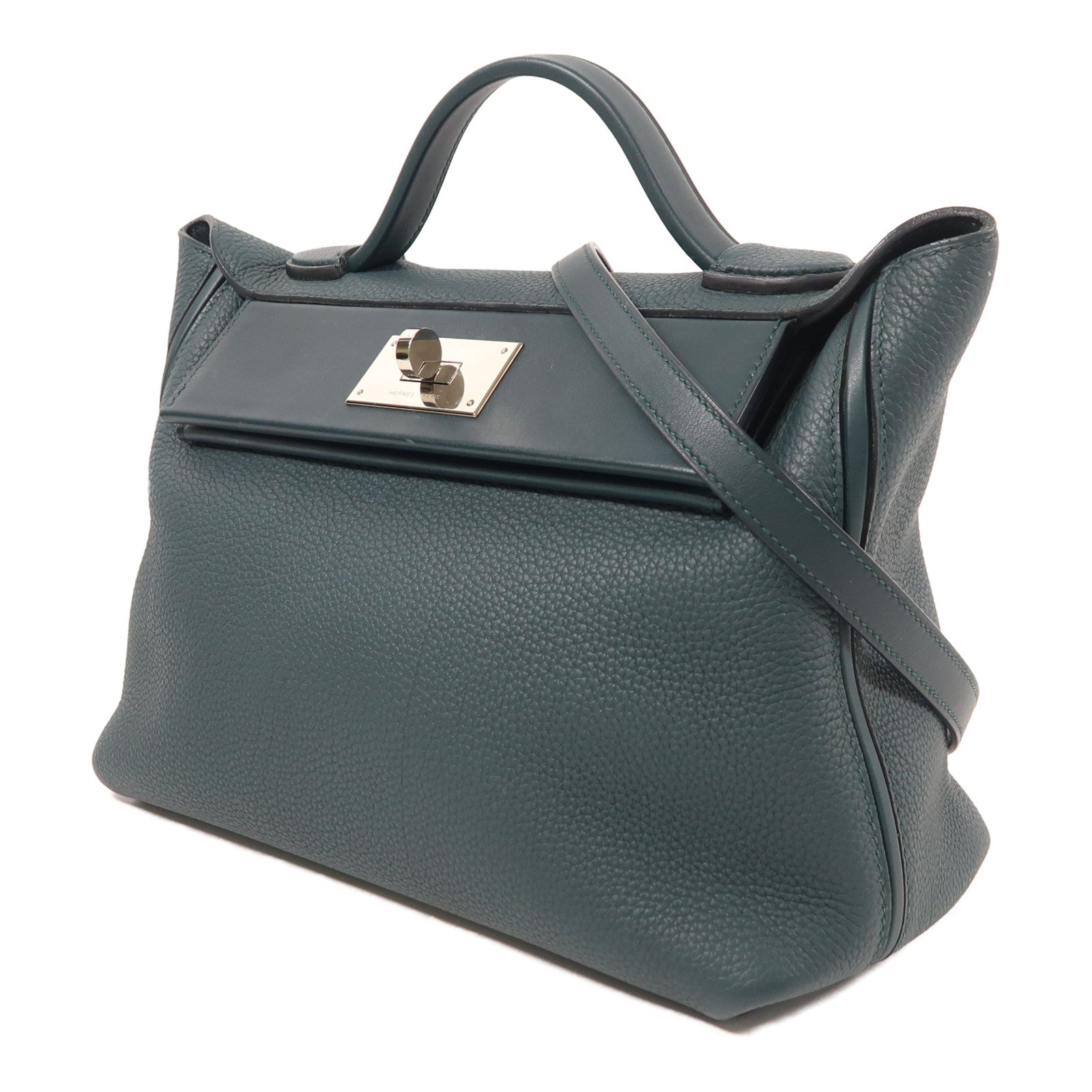 HERMES Togo皮革24/24 29cm銀扣手挽肩背兩用袋