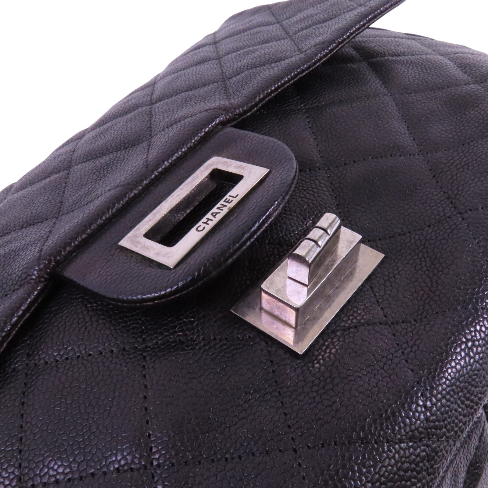 CHANEL 牛皮皮革Chain Shoulder Bag銀扣鏈帶肩背袋