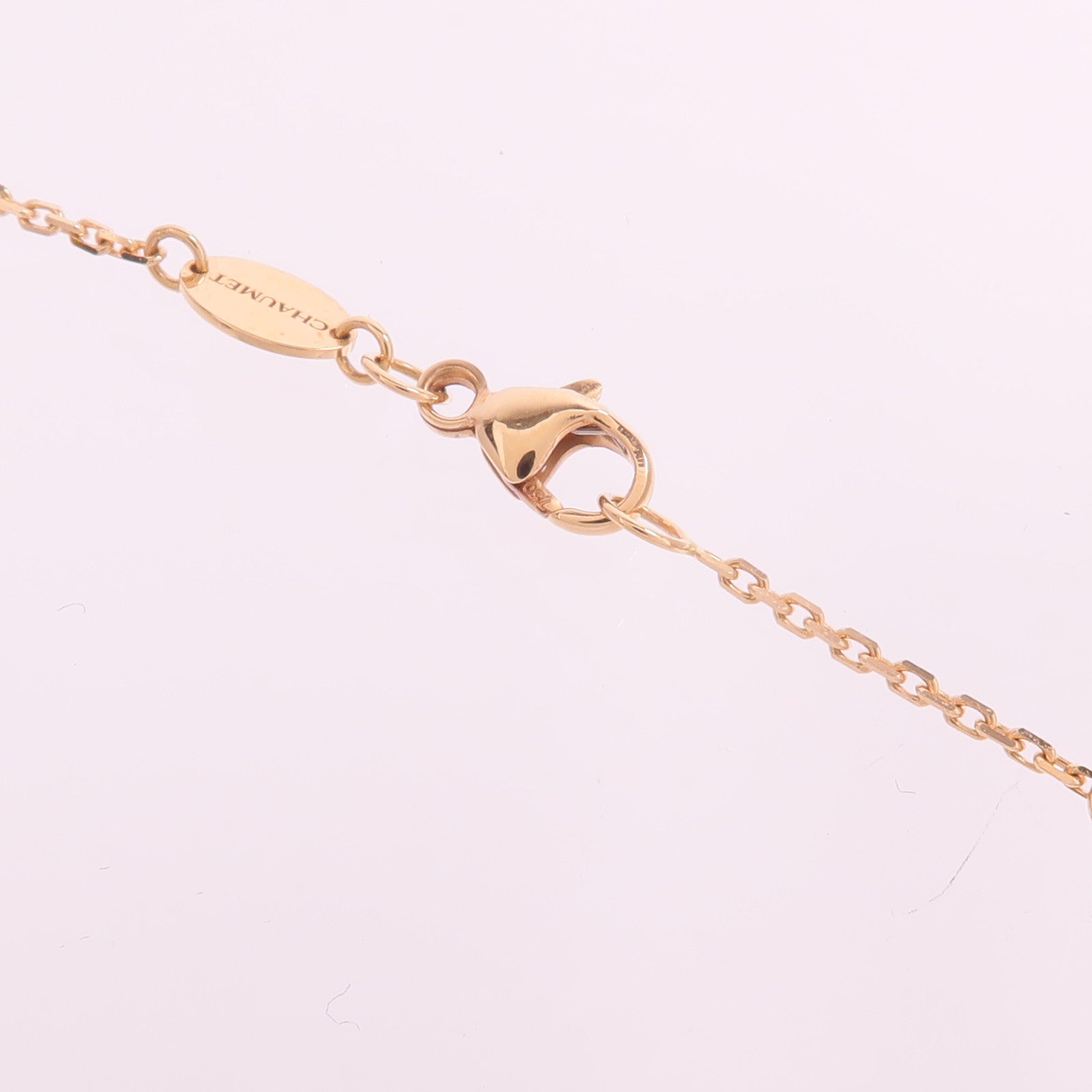 Chaumet 18K玫瑰金Jeux De Liens Harmony鑽石/縞瑪瑙項鍊