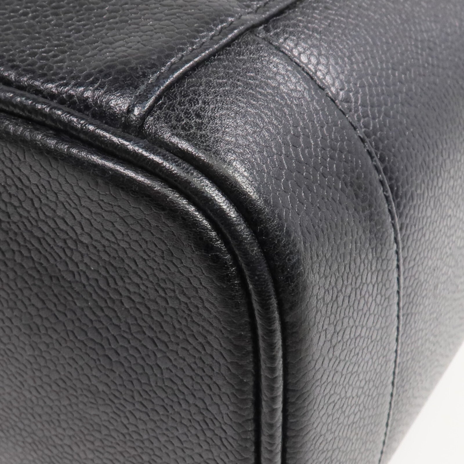 CHANEL 牛皮皮革Vintage Vanity Case金扣鏈帶手挽肩背兩用袋