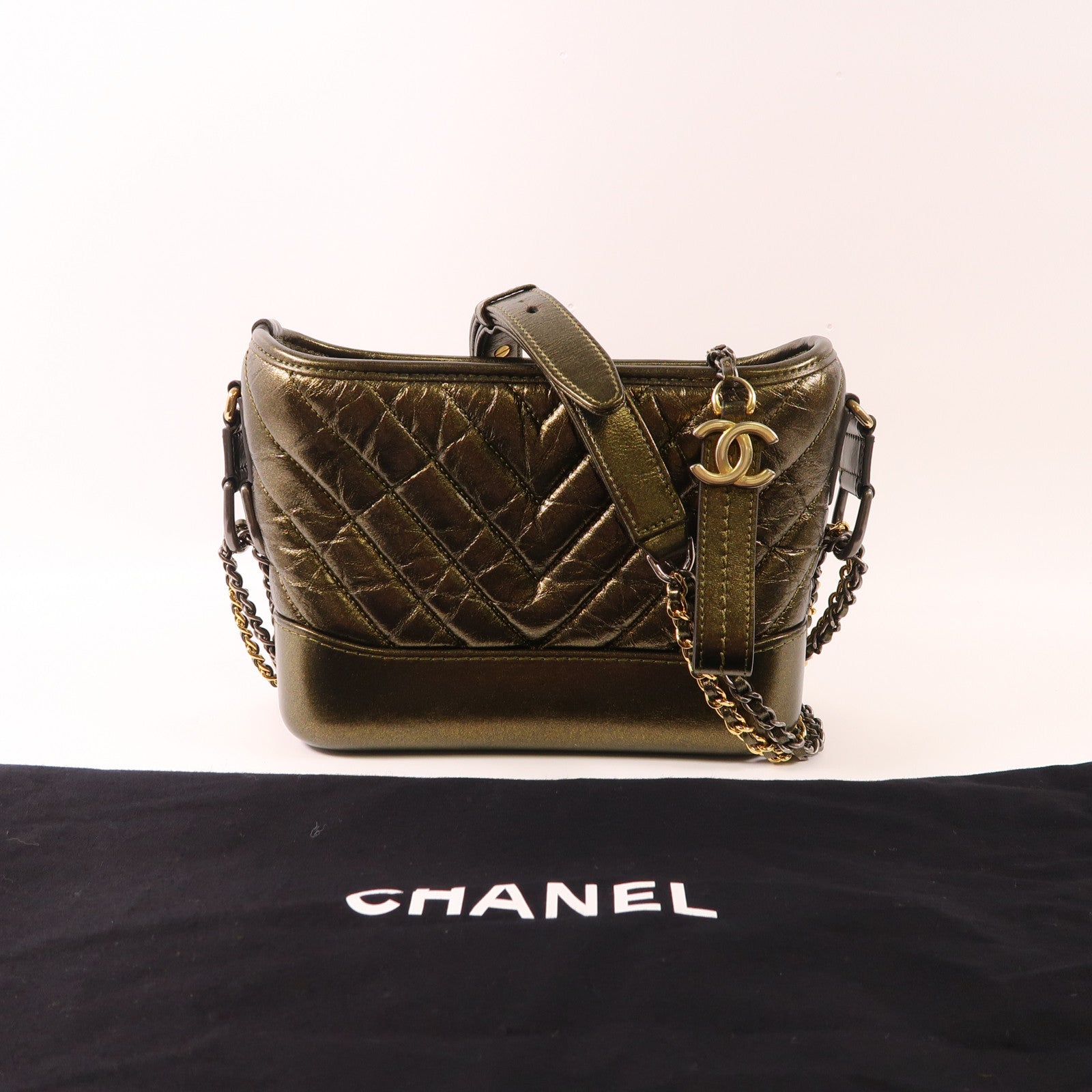 CHANEL 【激減優惠】牛皮皮革Gabrielle Small鏈帶肩背袋