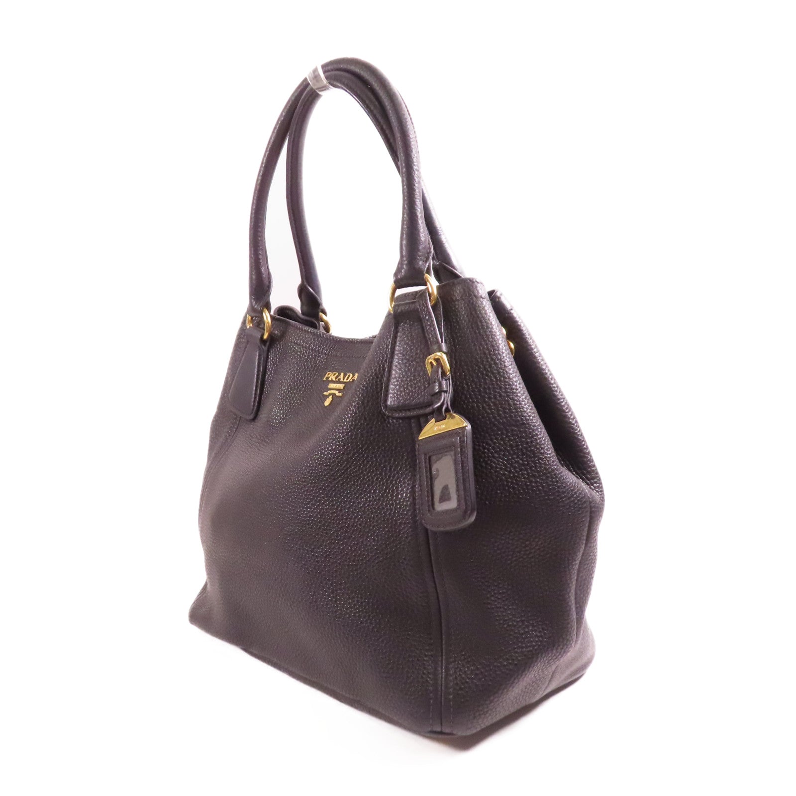 PRADA 牛皮皮革Handbag/Shoulder Bag金扣肩背袋/手挽袋