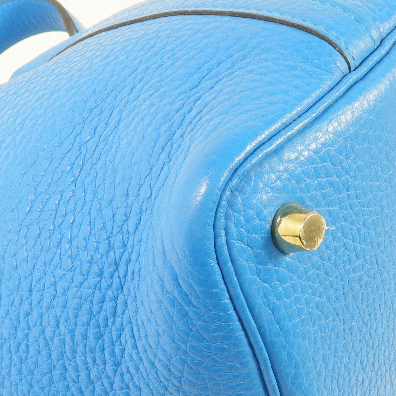 HERMES Clemence皮革Picotin PM金扣手挽袋 Bleu Zanzibar