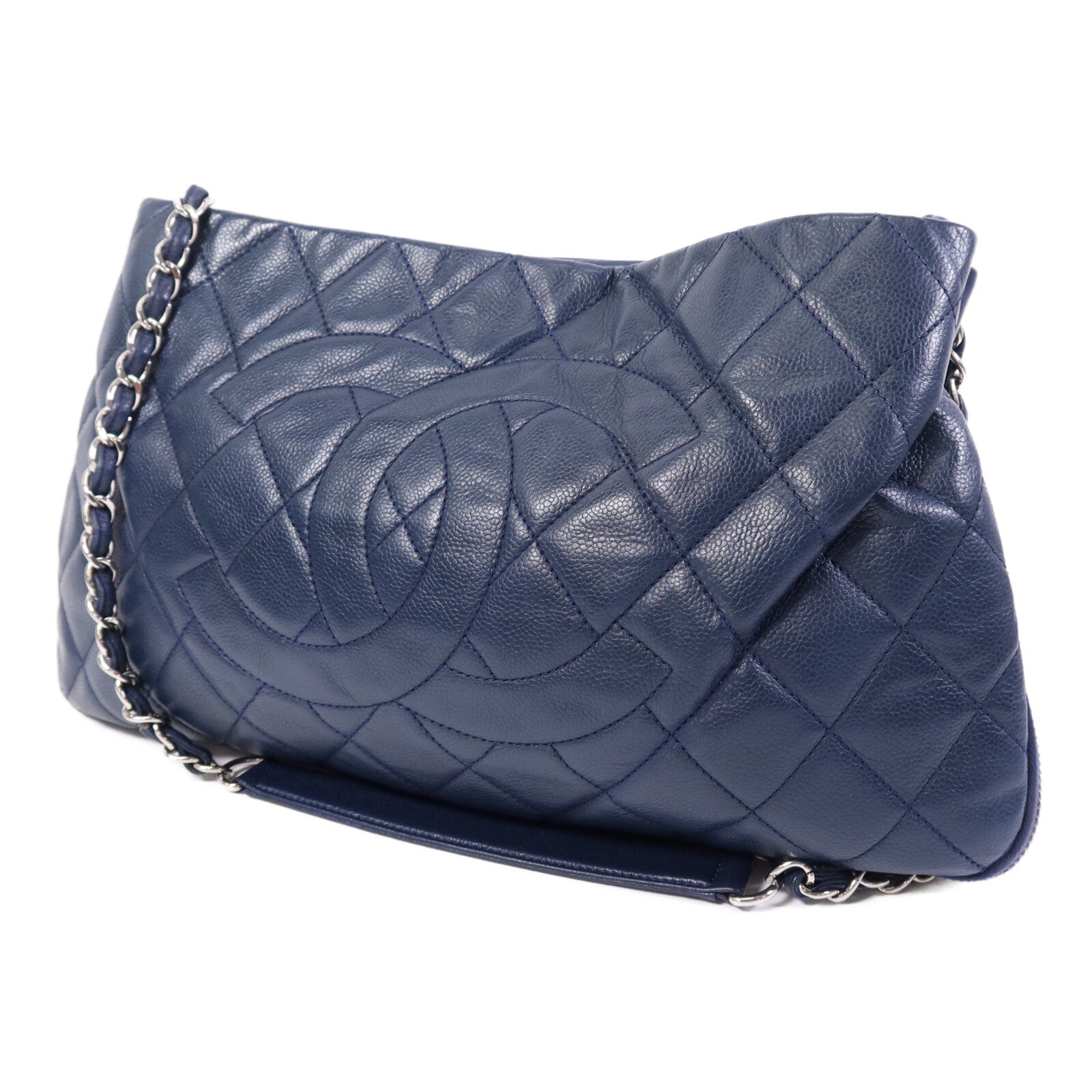 CHANEL 牛皮皮革Chain Shoulder Bag銀扣鏈帶肩背袋