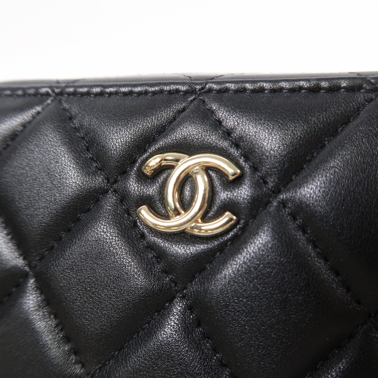 CHANEL 羊皮皮革Chain Shoulder金扣鏈帶肩背袋