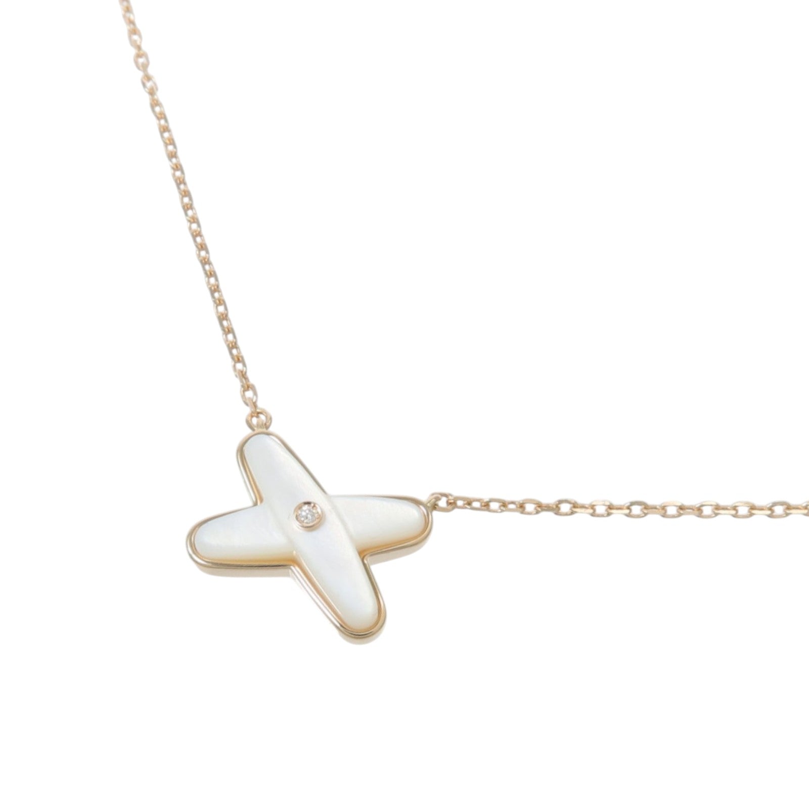 Chaumet 18K玫瑰金Jeux de Liens珍珠母貝/鑽石項鍊