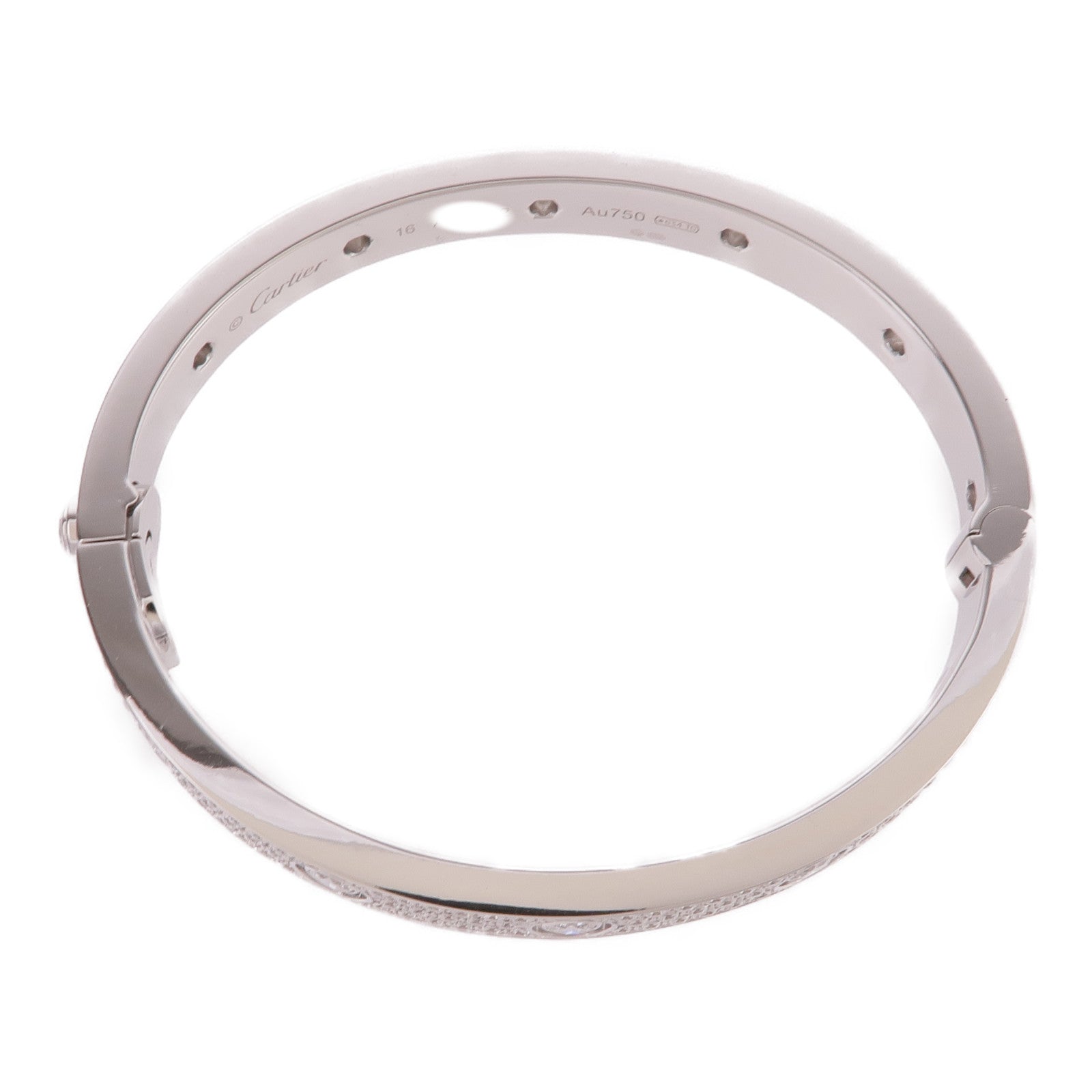 CARTIER 18K白金Love Bracelet Full Diamonds鑽石手鐲Cartier#16