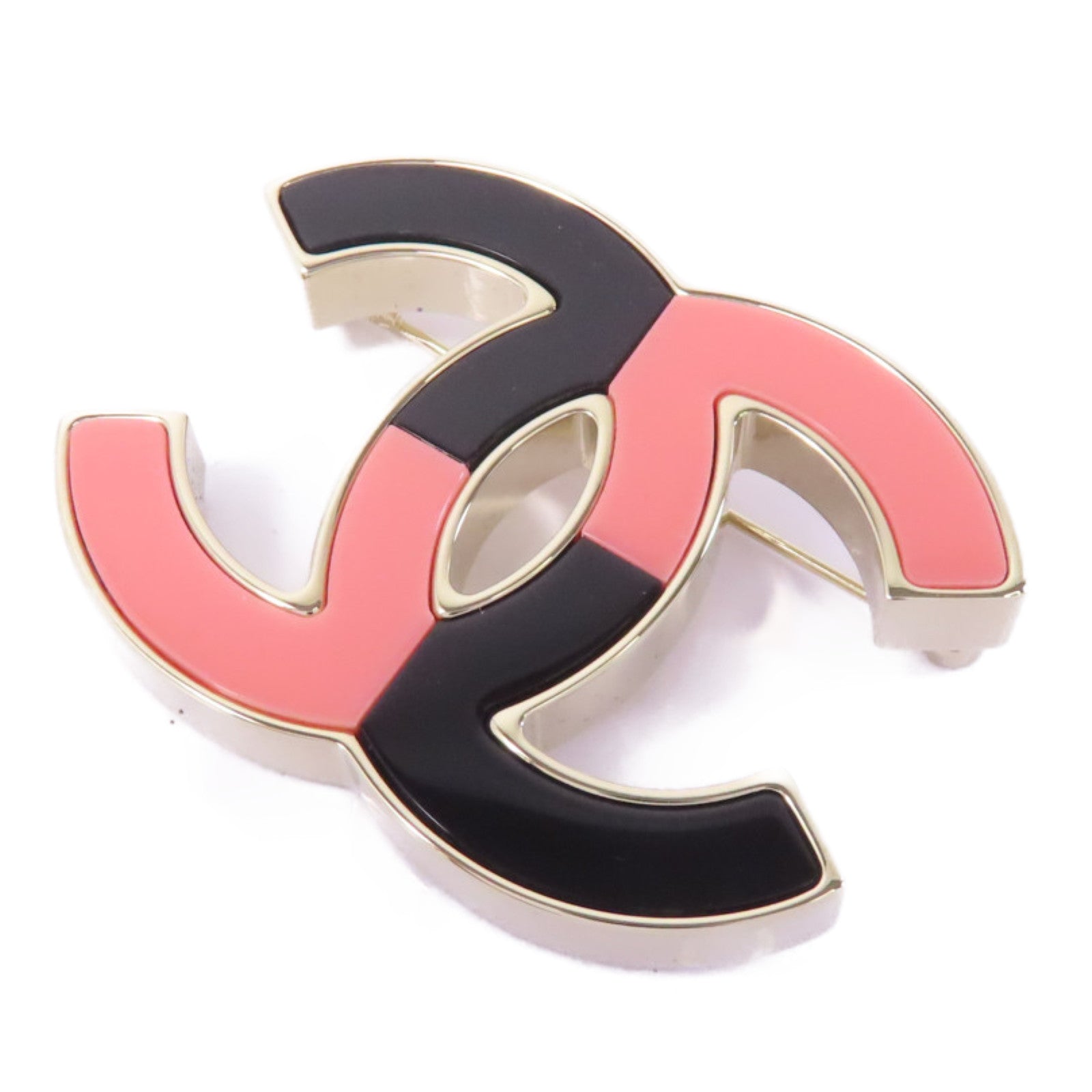 CHANEL 【激減優惠】金屬Brooch胸針粉紅色/黑色