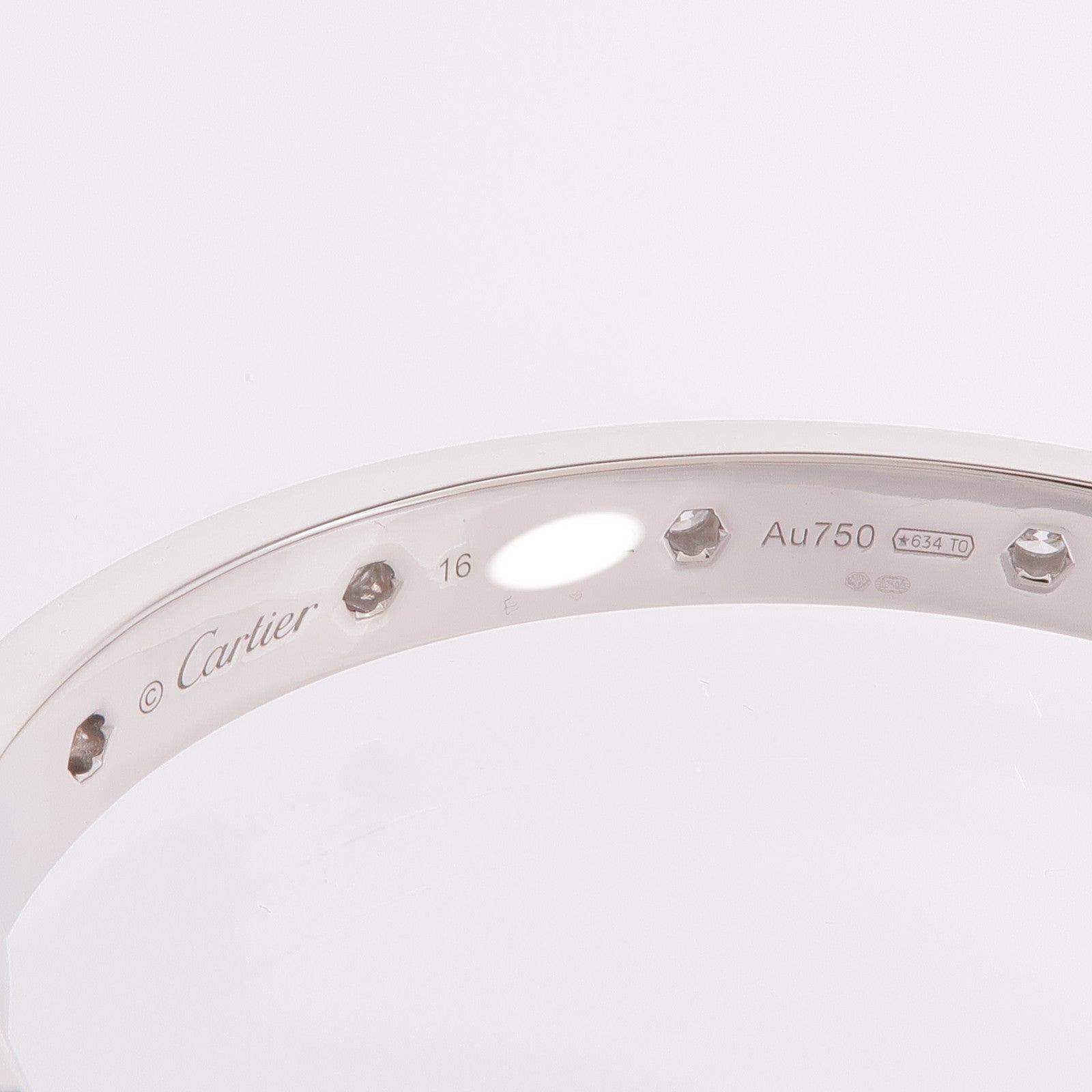 CARTIER 18K白金Love Bracelet Full Diamonds鑽石手鐲Cartier#16