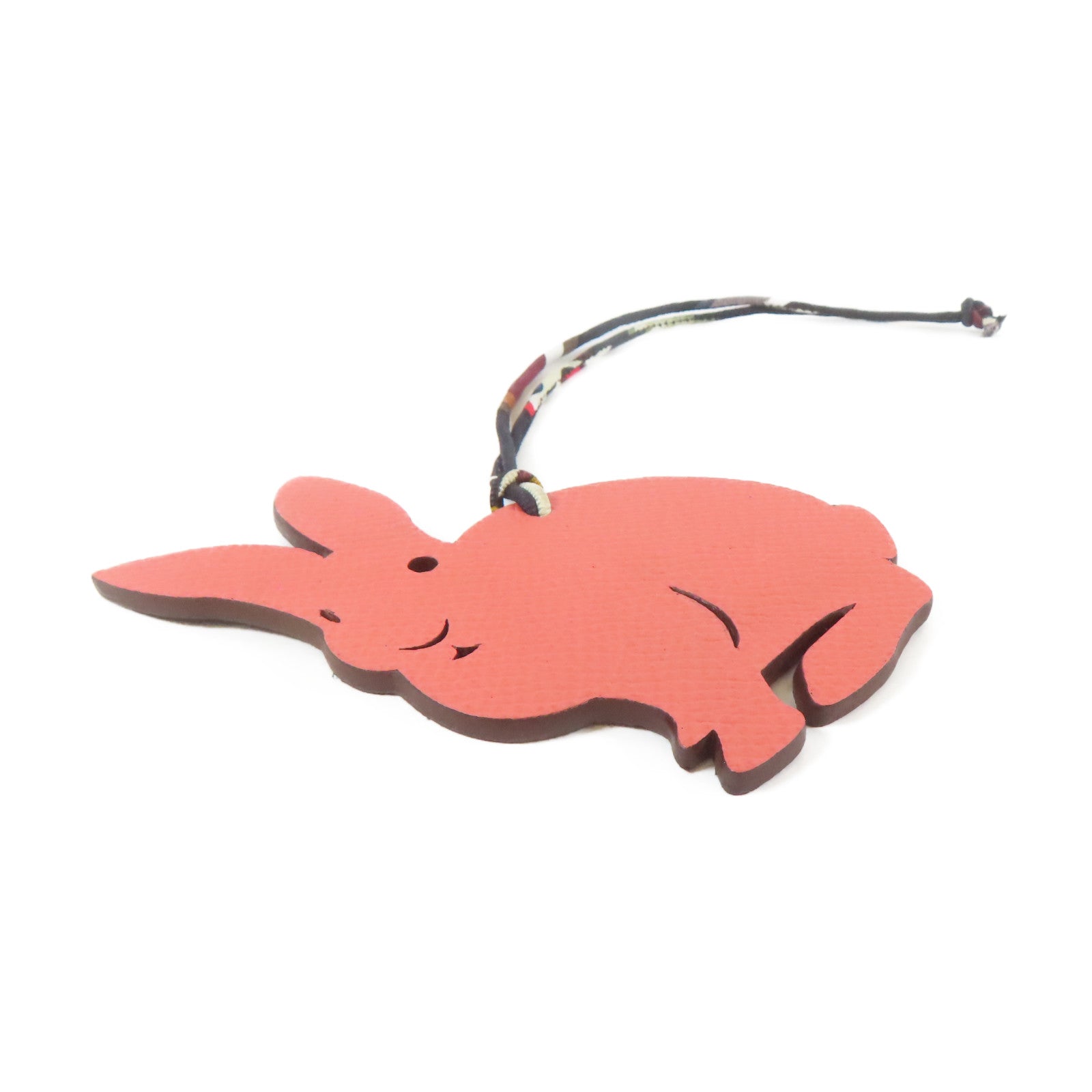 HERMES Epsom皮革Charm Rabbie 小飾物粉紅色