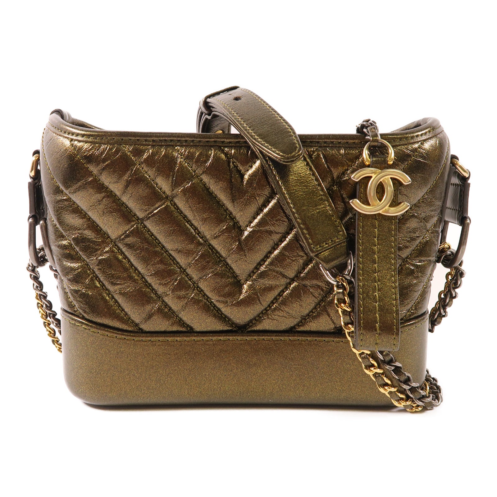 CHANEL 【激減優惠】牛皮皮革Gabrielle Small鏈帶肩背袋
